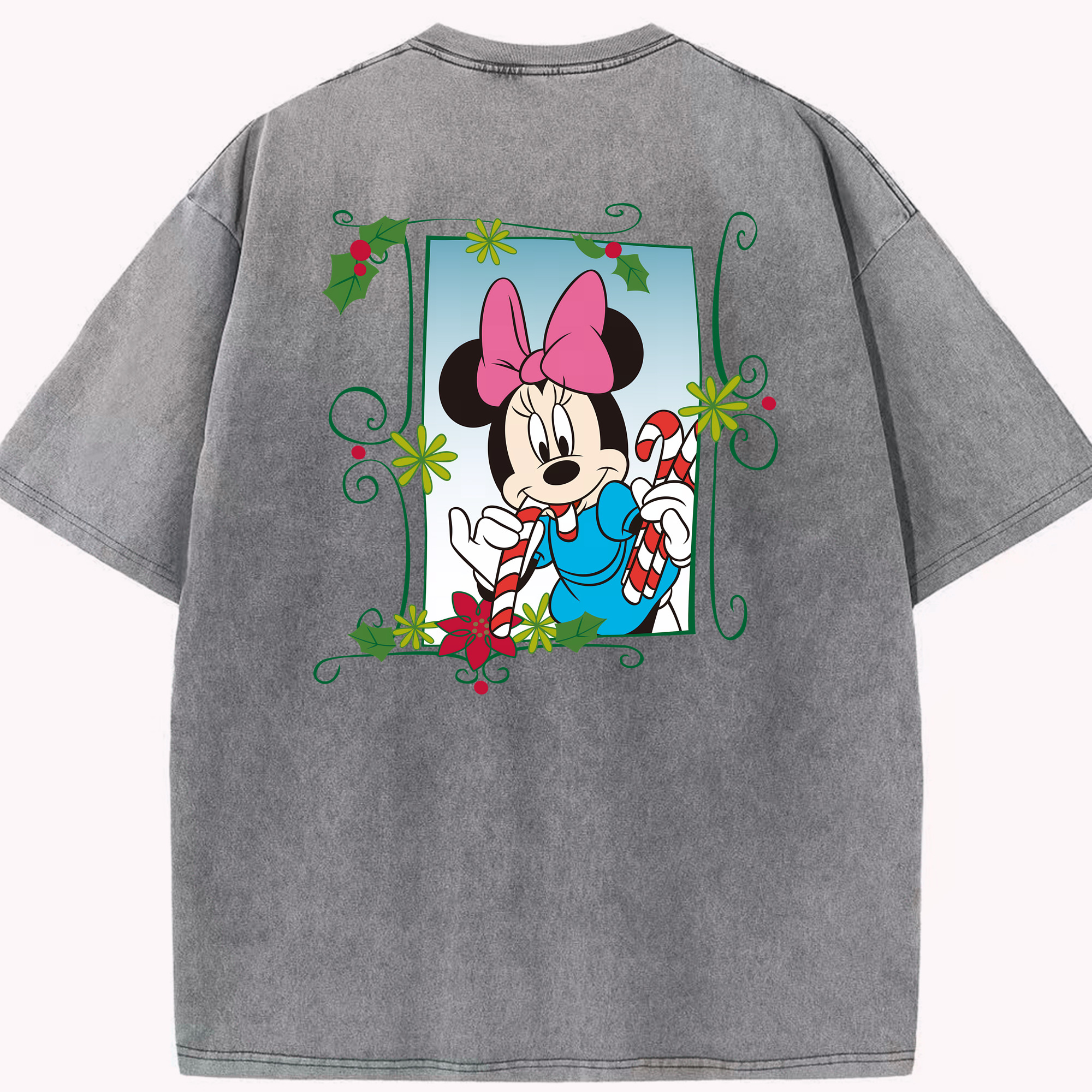 （画像用） ミッキーマウス Mickey Mouse 綿100% ヴィンテージ風 半袖Tシャツ（背面プリント）