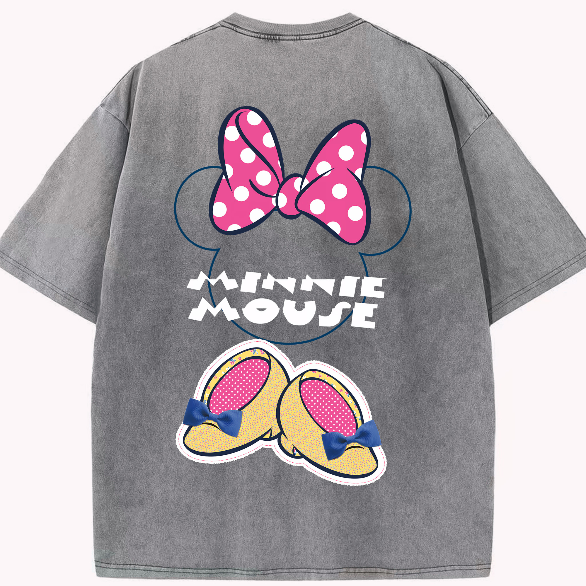 （画像用） ミッキーマウス Mickey Mouse 綿100% ヴィンテージ風 半袖Tシャツ（背面プリント）