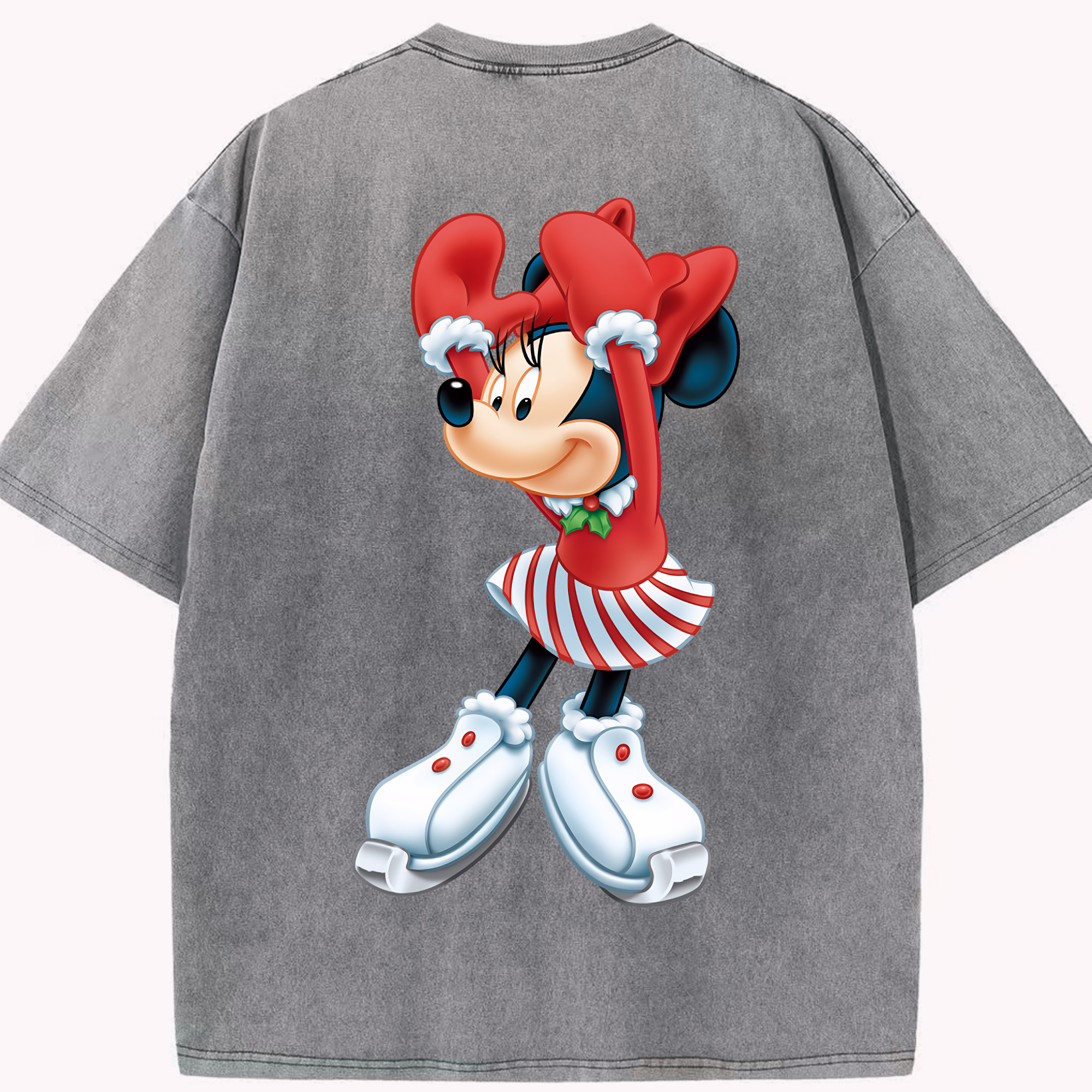（画像用） ミッキーマウス Mickey Mouse 綿100% ヴィンテージ風 半袖Tシャツ（背面プリント）