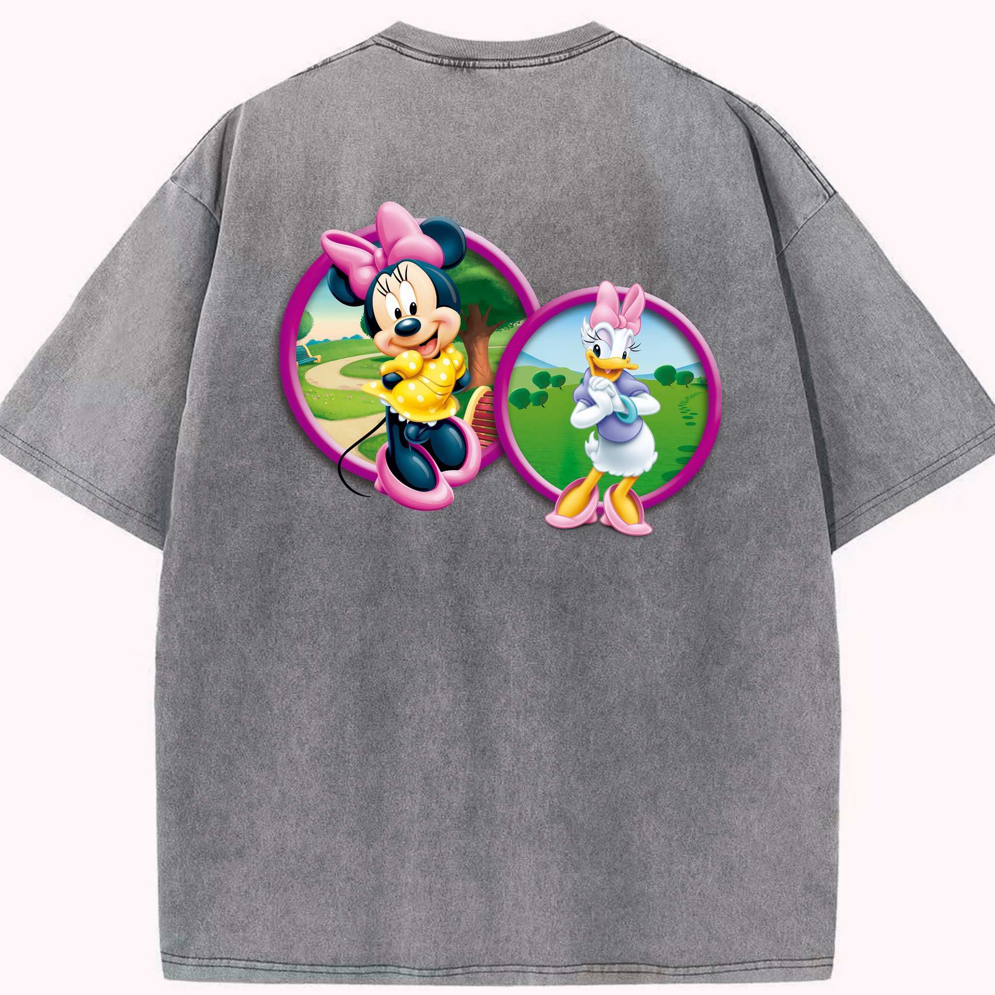 （画像用） ミッキーマウス Mickey Mouse 綿100% ヴィンテージ風 半袖Tシャツ（背面プリント）