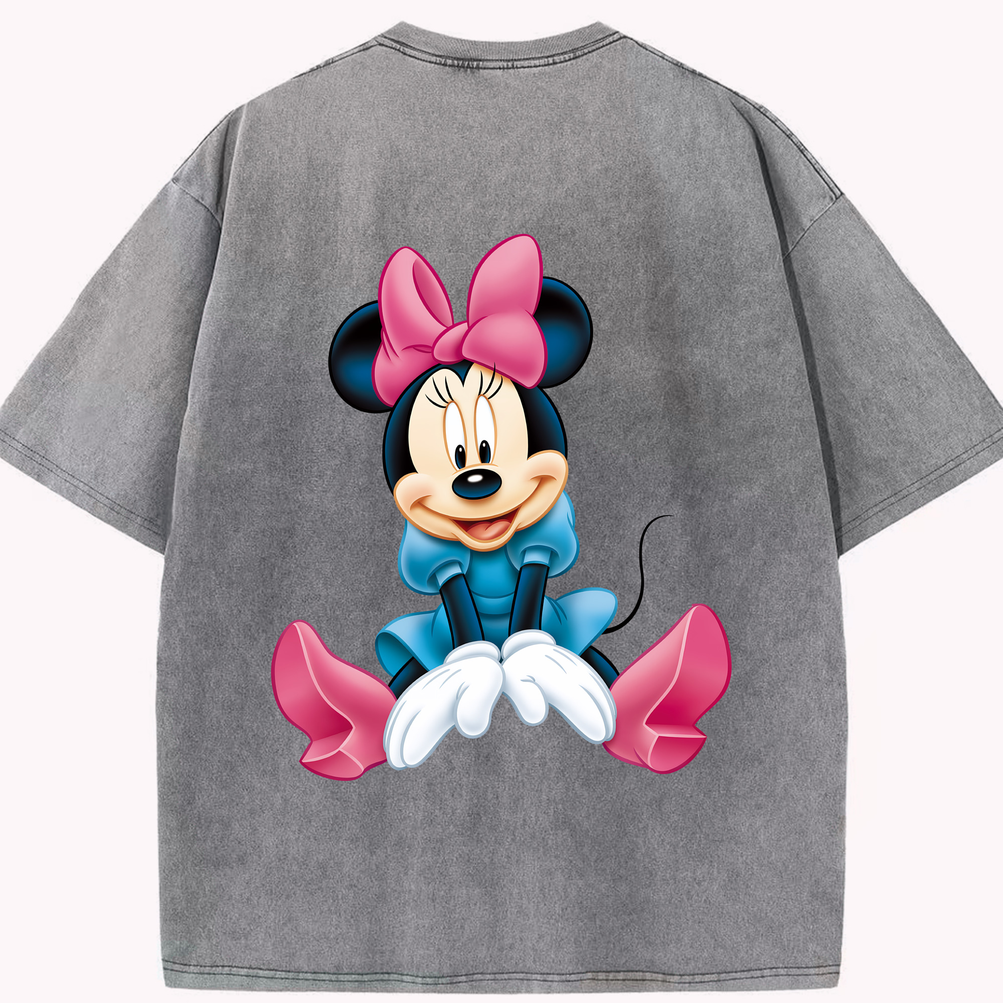 （画像用） ミッキーマウス Mickey Mouse 綿100% ヴィンテージ風 半袖Tシャツ（背面プリント）