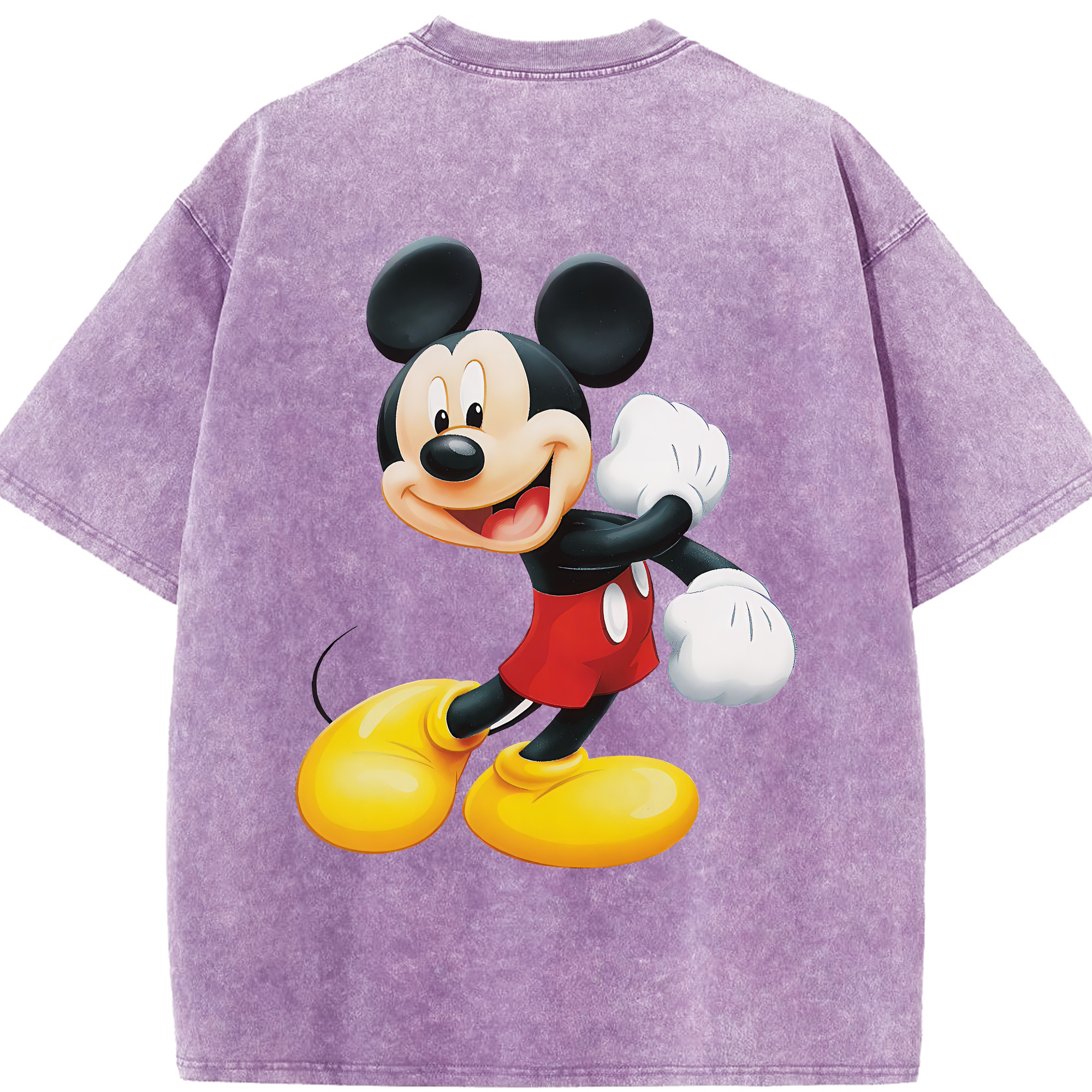 （画像用） ミッキーマウス Mickey Mouse 綿100% ヴィンテージ風 半袖Tシャツ（背面プリント）