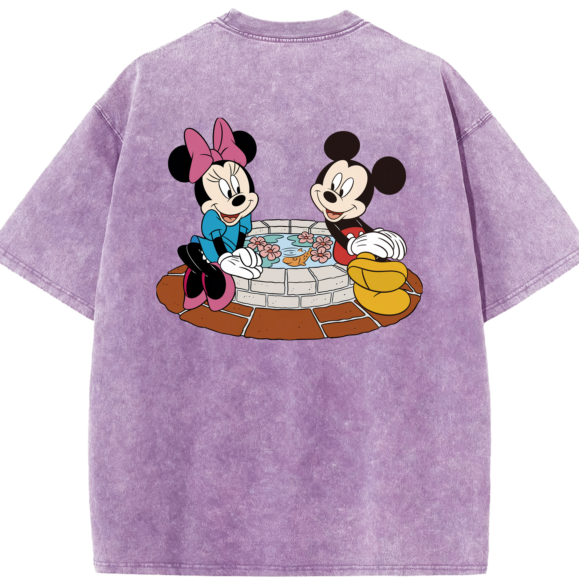 （画像用） ミッキーマウス Mickey Mouse 綿100% ヴィンテージ風 半袖Tシャツ（背面プリント）