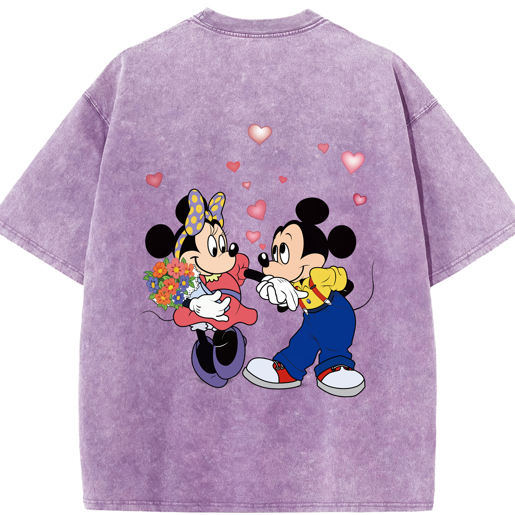 （画像用） ミッキーマウス Mickey Mouse 綿100% ヴィンテージ風 半袖Tシャツ（背面プリント）
