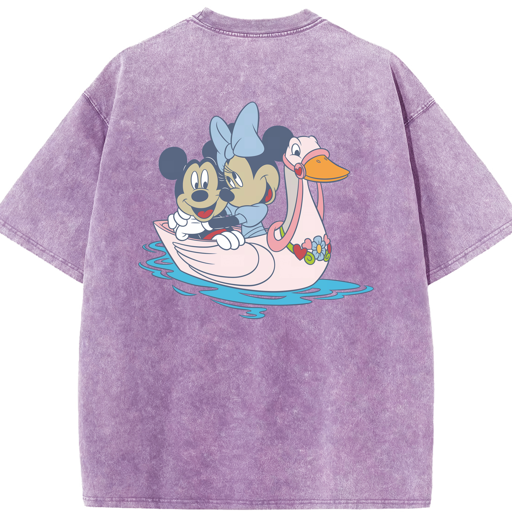 （画像用） ミッキーマウス Mickey Mouse 綿100% ヴィンテージ風 半袖Tシャツ（背面プリント）
