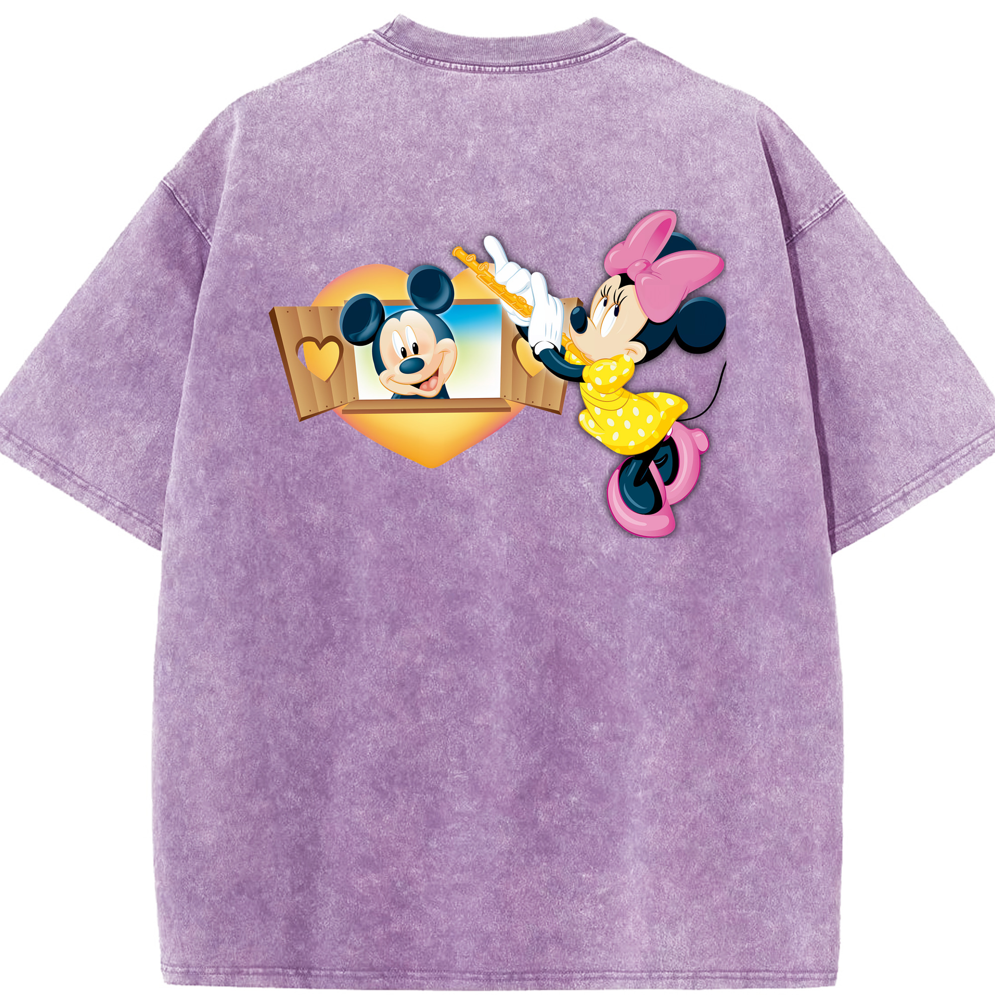 （画像用） ミッキーマウス Mickey Mouse 綿100% ヴィンテージ風 半袖Tシャツ（背面プリント）