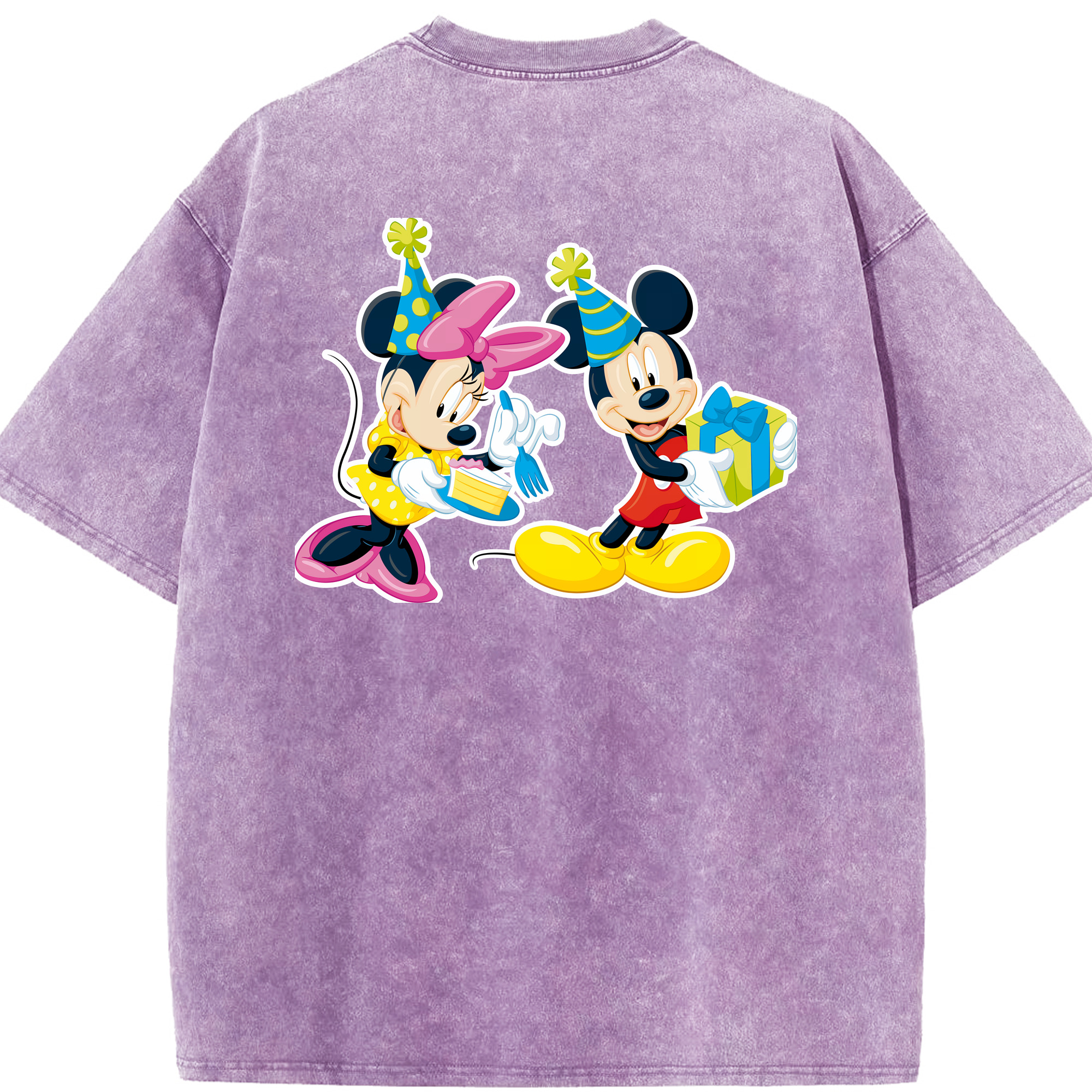 （画像用） ミッキーマウス Mickey Mouse 綿100% ヴィンテージ風 半袖Tシャツ（背面プリント）
