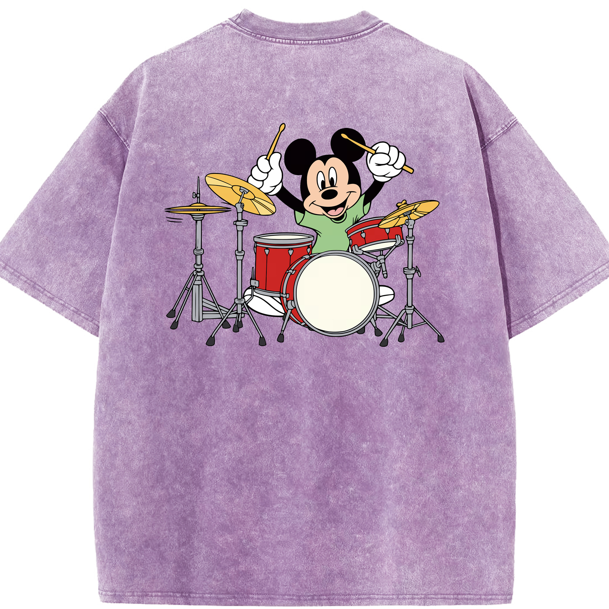（画像用） ミッキーマウス Mickey Mouse 綿100% ヴィンテージ風 半袖Tシャツ（背面プリント）