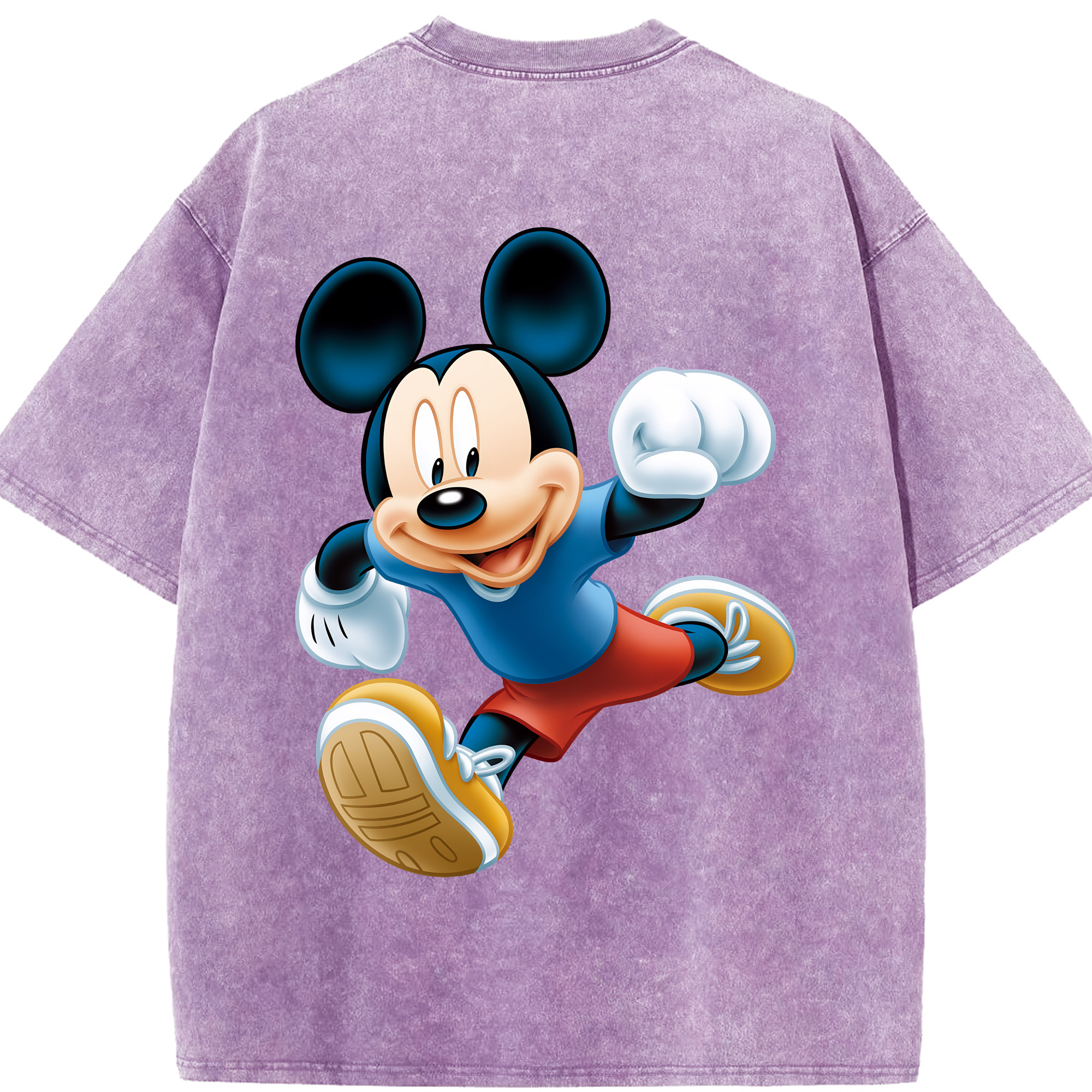 （画像用） ミッキーマウス Mickey Mouse 綿100% ヴィンテージ風 半袖Tシャツ（背面プリント）