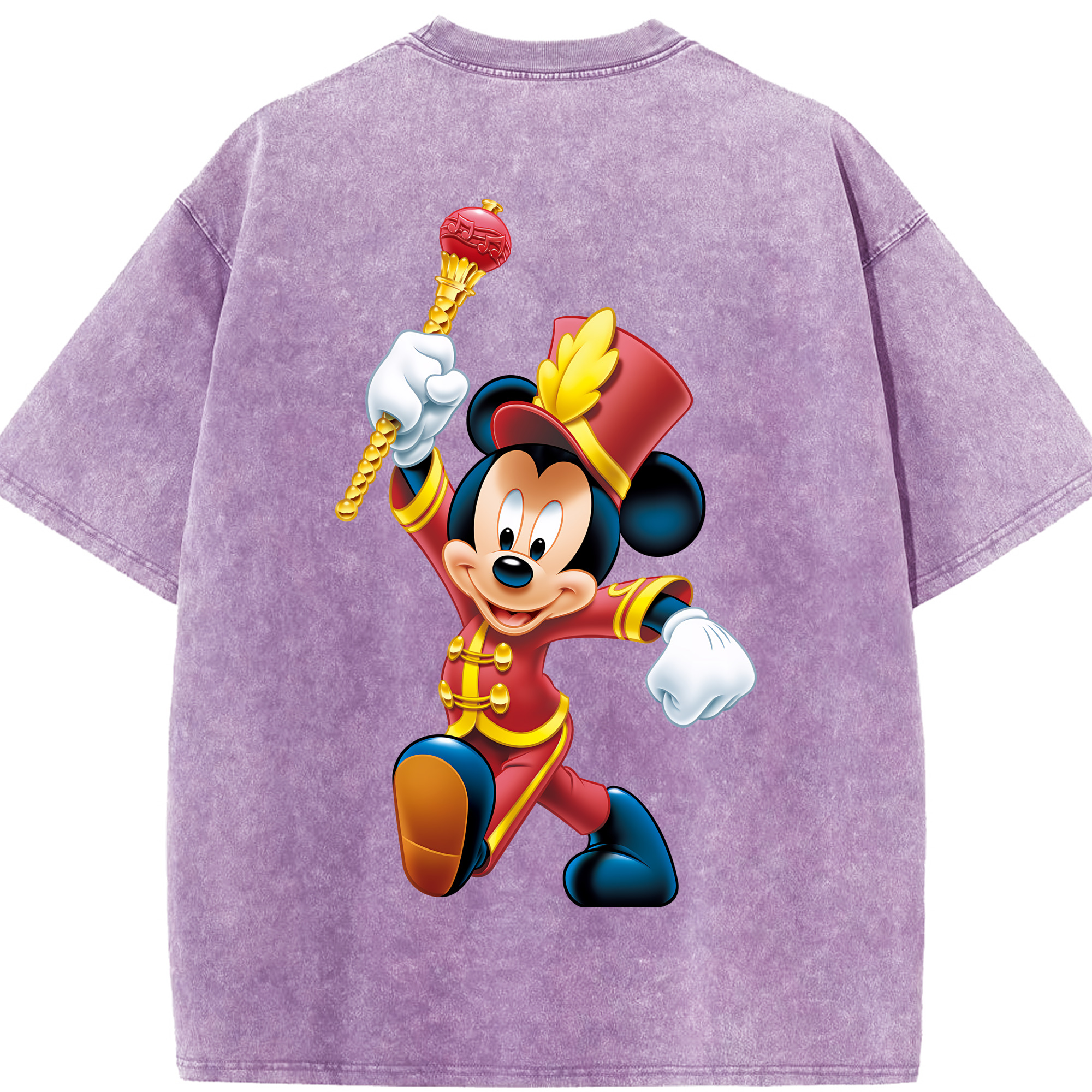 （画像用） ミッキーマウス Mickey Mouse 綿100% ヴィンテージ風 半袖Tシャツ（背面プリント）