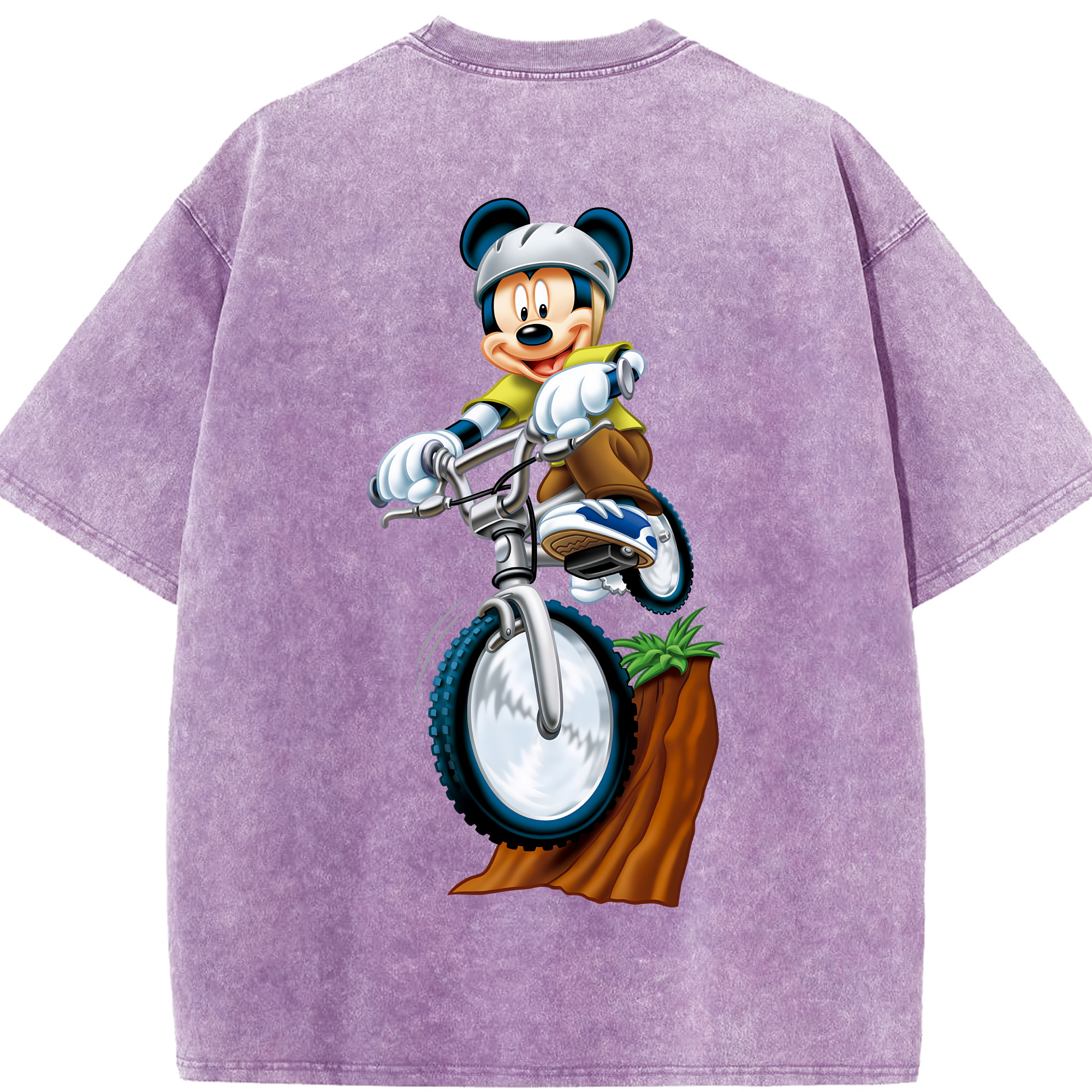 （画像用） ミッキーマウス Mickey Mouse 綿100% ヴィンテージ風 半袖Tシャツ（背面プリント）