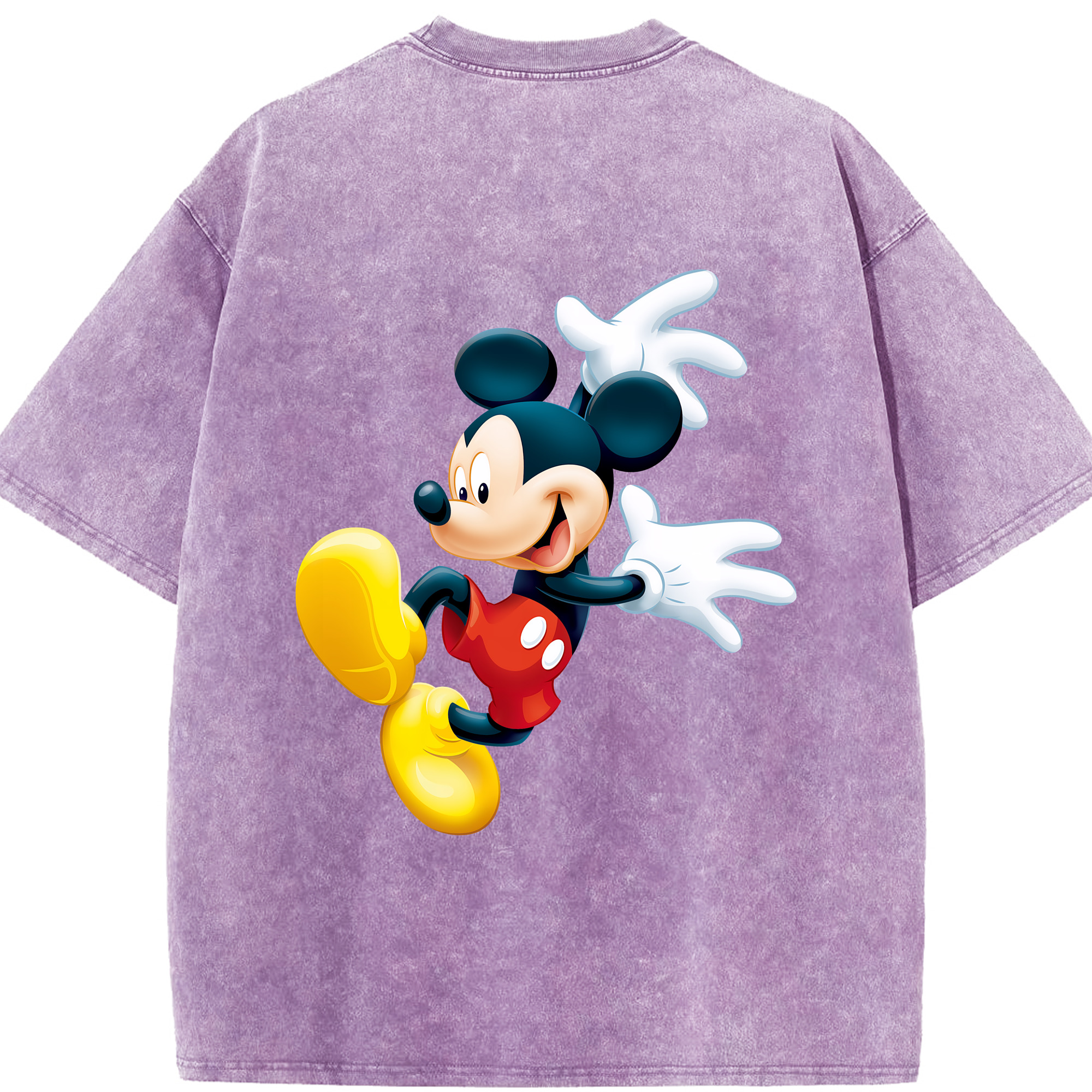 （画像用） ミッキーマウス Mickey Mouse 綿100% ヴィンテージ風 半袖Tシャツ（背面プリント）