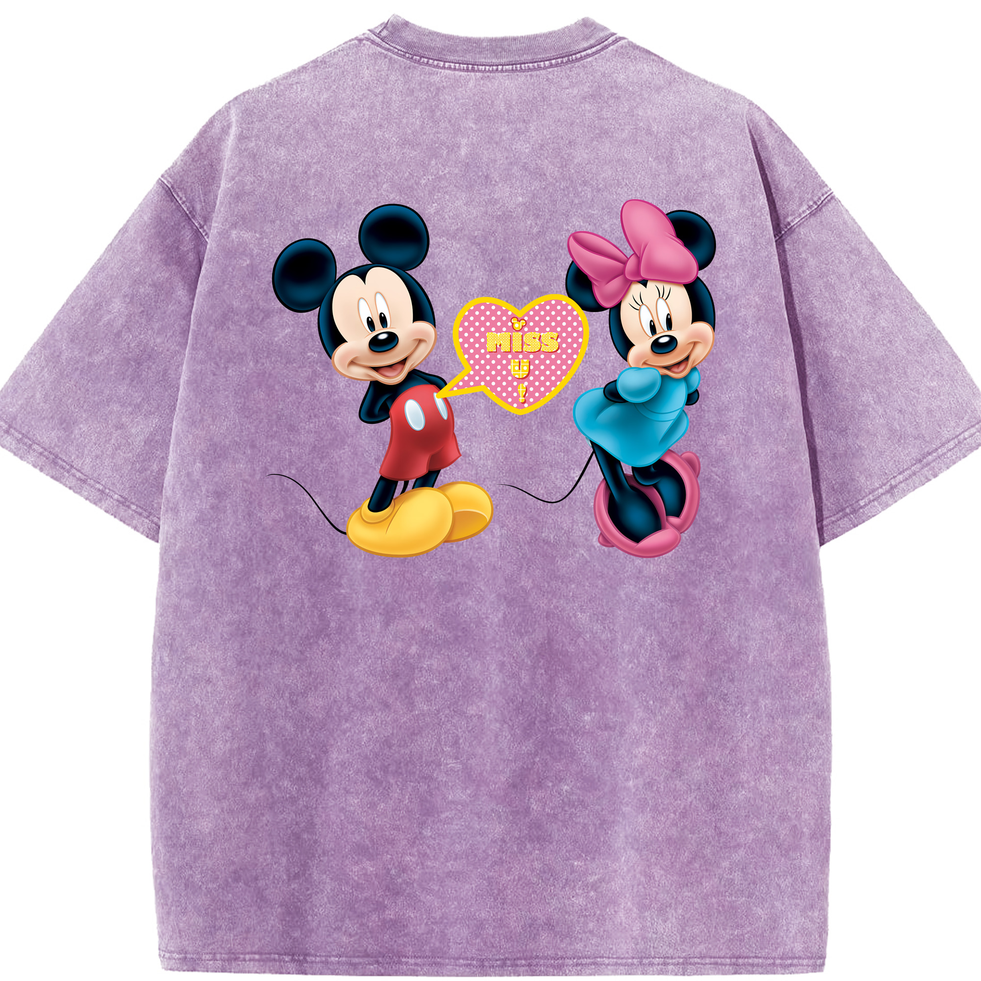 （画像用） ミッキーマウス Mickey Mouse 綿100% ヴィンテージ風 半袖Tシャツ（背面プリント）