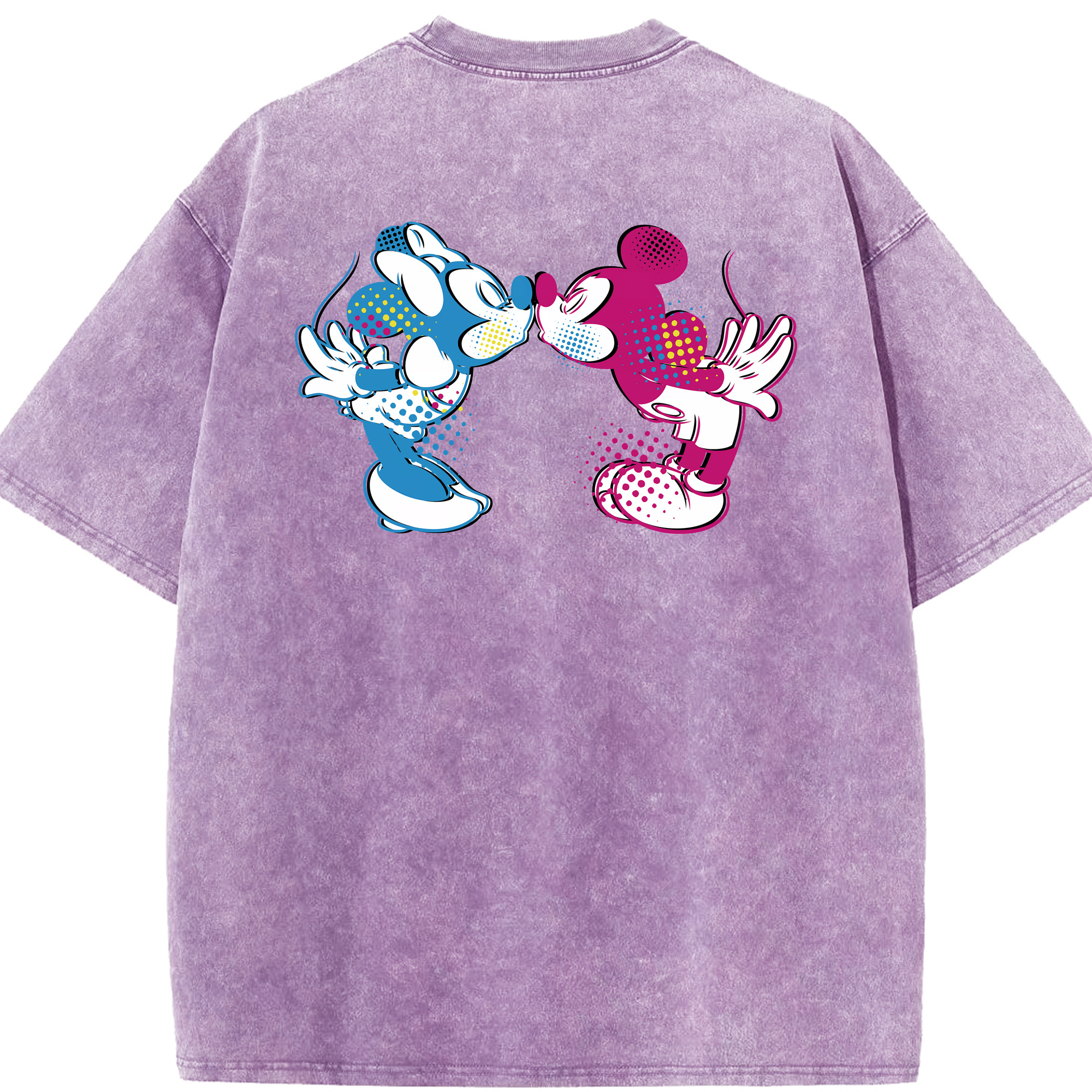 （画像用） ミッキーマウス Mickey Mouse 綿100% ヴィンテージ風 半袖Tシャツ（背面プリント）