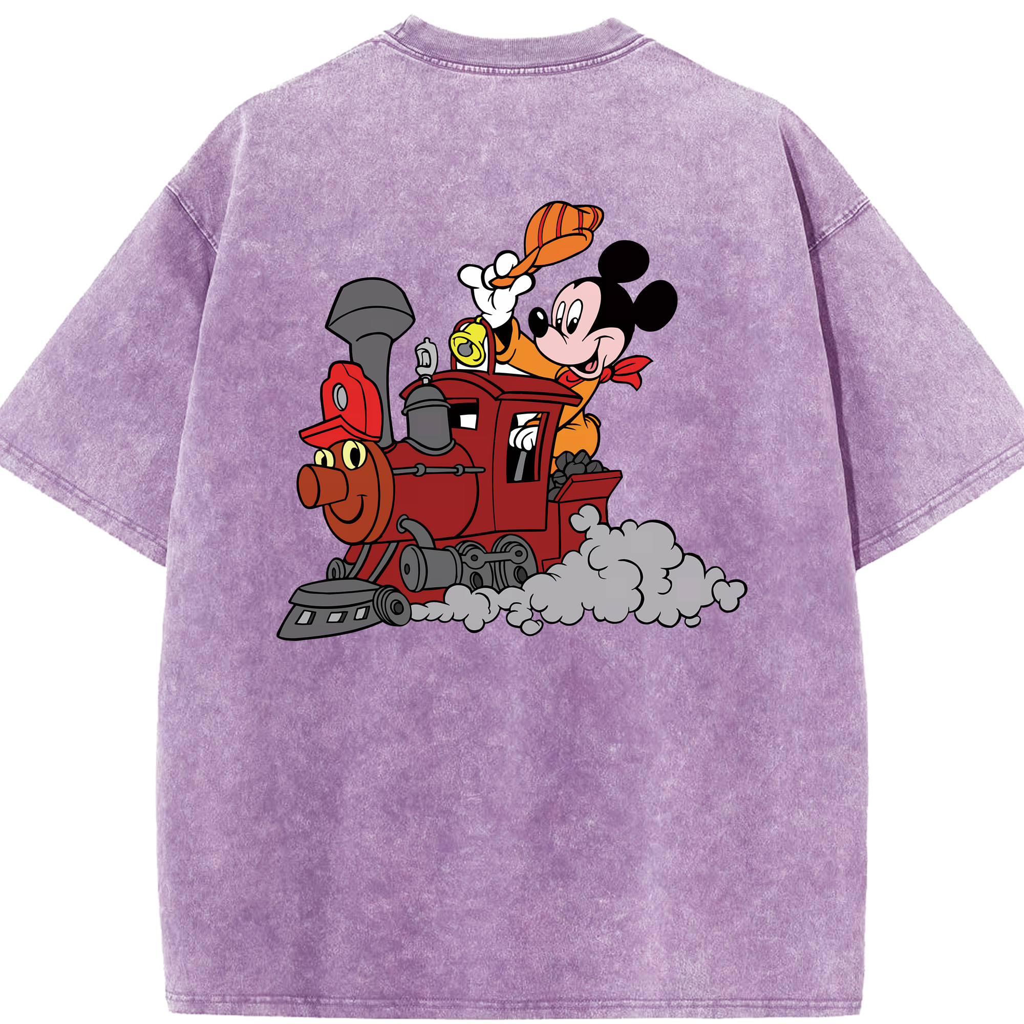 （画像用） ミッキーマウス Mickey Mouse 綿100% ヴィンテージ風 半袖Tシャツ（背面プリント）