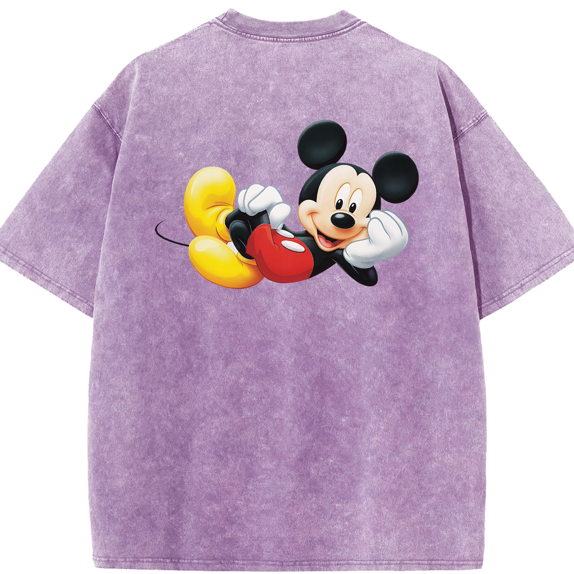 （画像用） ミッキーマウス Mickey Mouse 綿100% ヴィンテージ風 半袖Tシャツ（背面プリント）