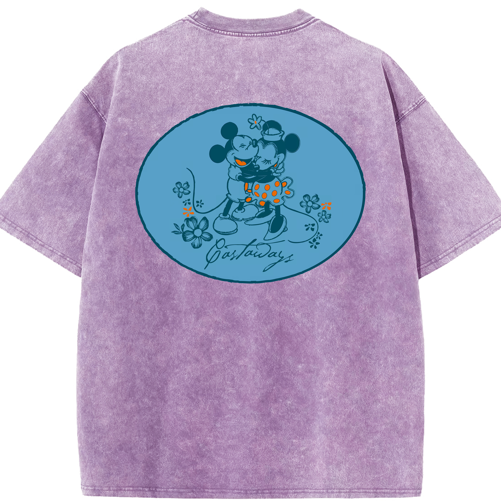 （画像用） ミッキーマウス Mickey Mouse 綿100% ヴィンテージ風 半袖Tシャツ（背面プリント）