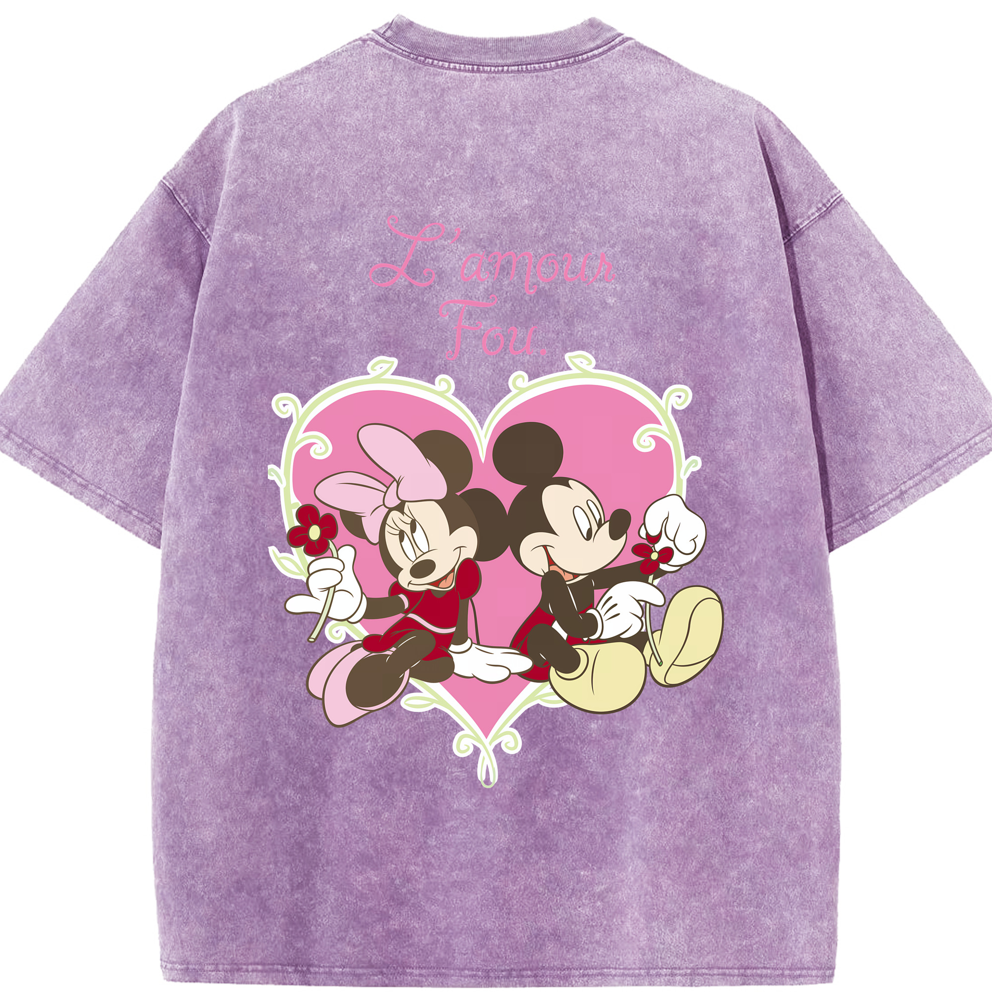 （画像用） ミッキーマウス Mickey Mouse 綿100% ヴィンテージ風 半袖Tシャツ（背面プリント）