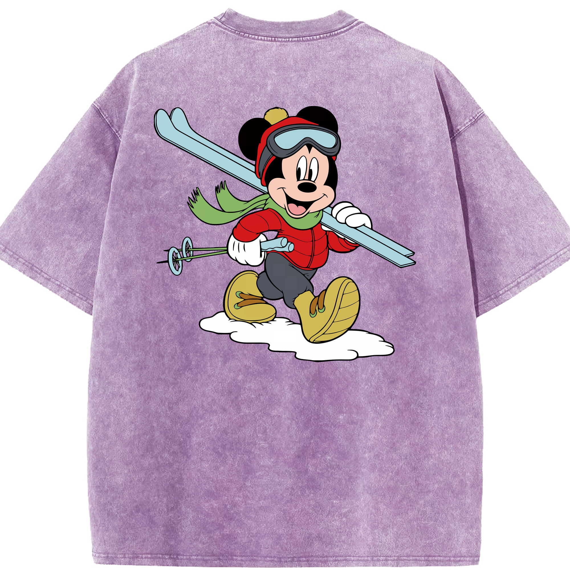 （画像用） ミッキーマウス Mickey Mouse 綿100% ヴィンテージ風 半袖Tシャツ（背面プリント）