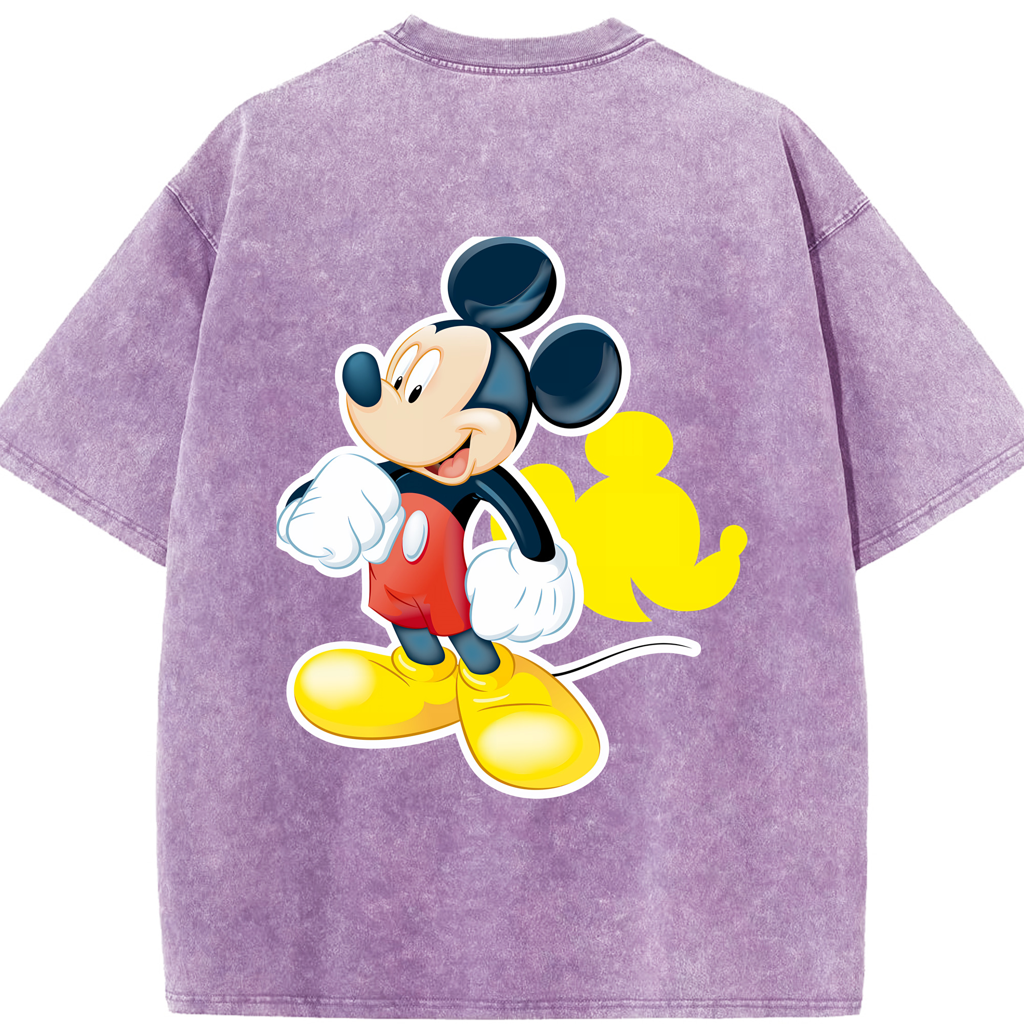 （画像用） ミッキーマウス Mickey Mouse 綿100% ヴィンテージ風 半袖Tシャツ（背面プリント）