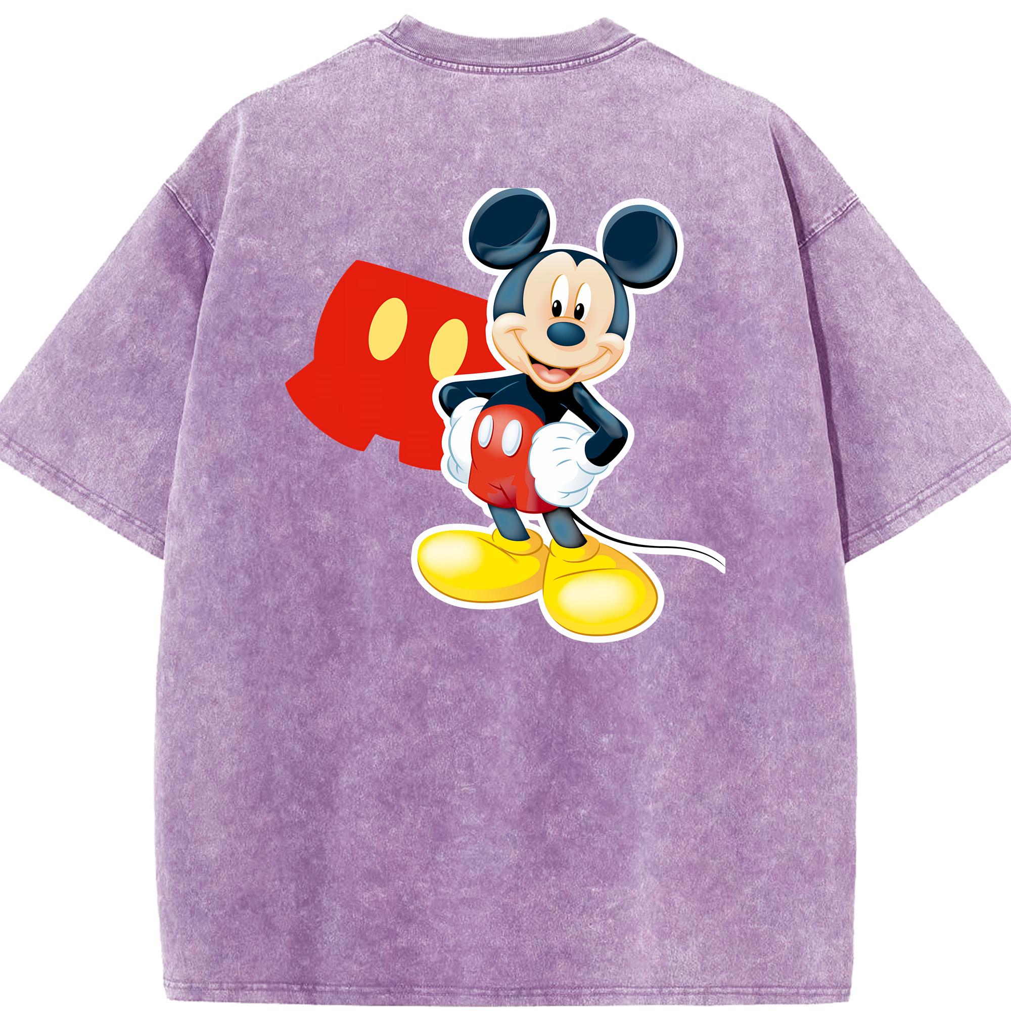 （画像用） ミッキーマウス Mickey Mouse 綿100% ヴィンテージ風 半袖Tシャツ（背面プリント）