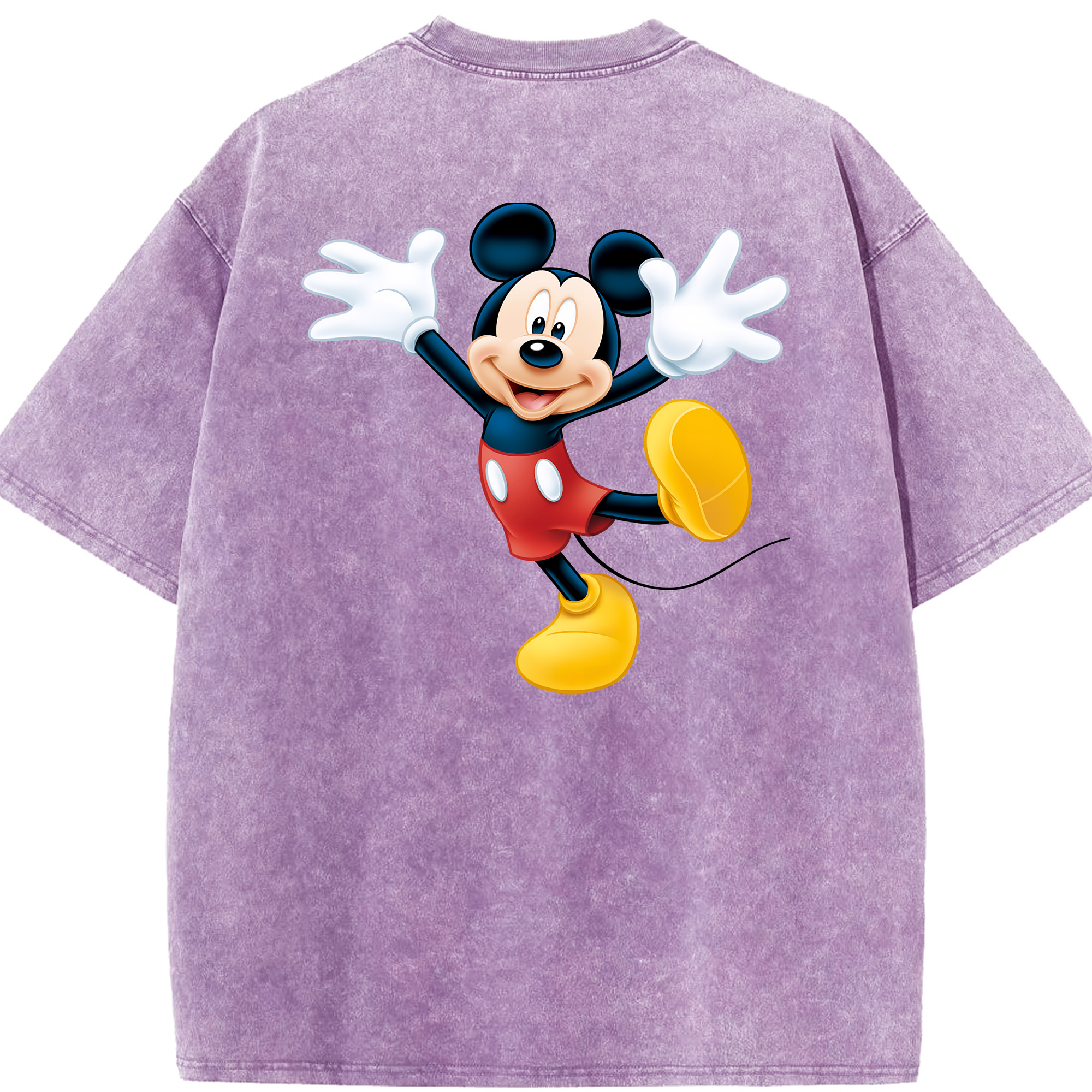 （画像用） ミッキーマウス Mickey Mouse 綿100% ヴィンテージ風 半袖Tシャツ（背面プリント）