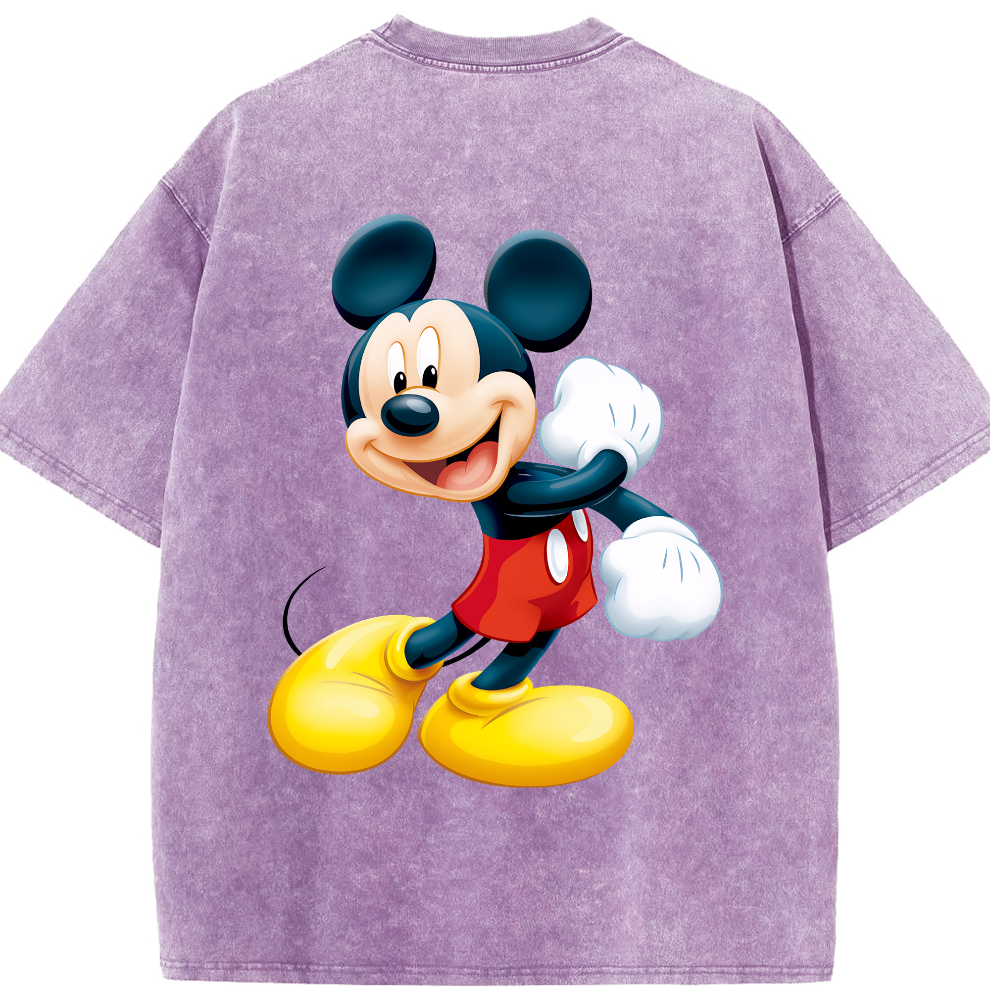 （画像用） ミッキーマウス Mickey Mouse 綿100% ヴィンテージ風 半袖Tシャツ（背面プリント）