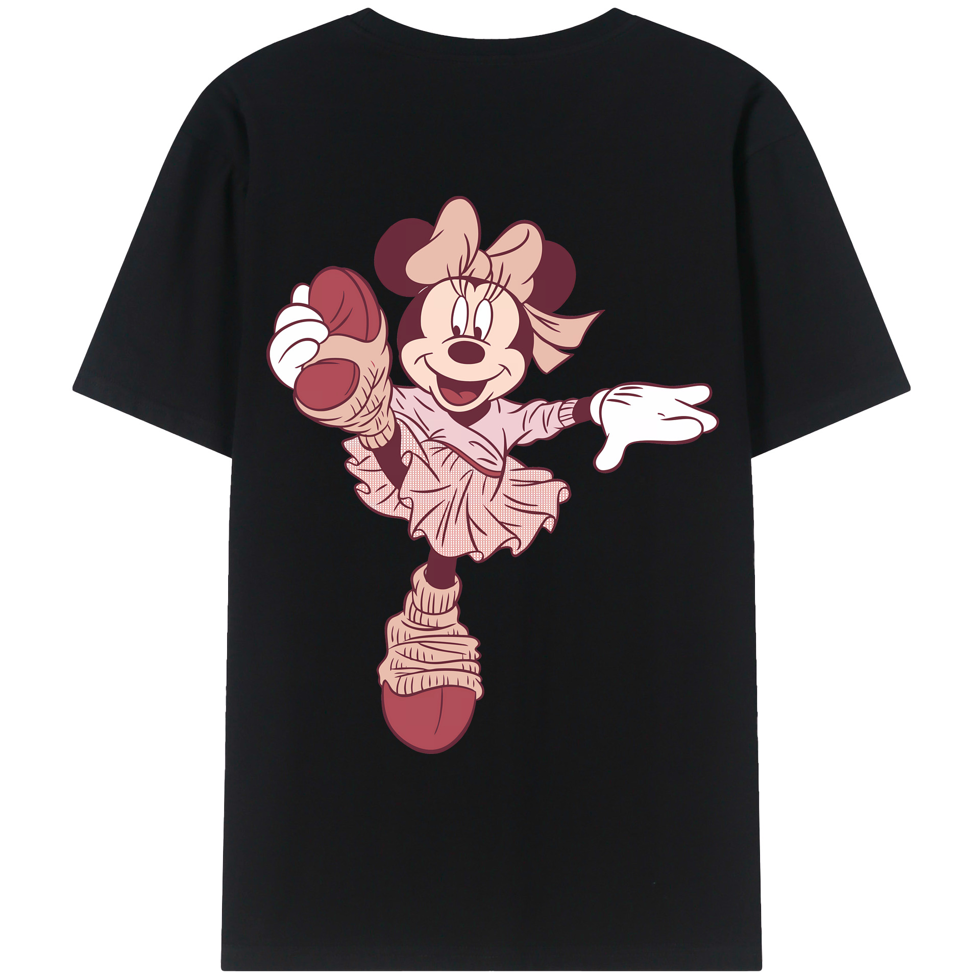 （画像用） ミッキーマウス Mickey Mouse 綿100％ メンズ半袖Tシャツ（バックプリント） 通気性