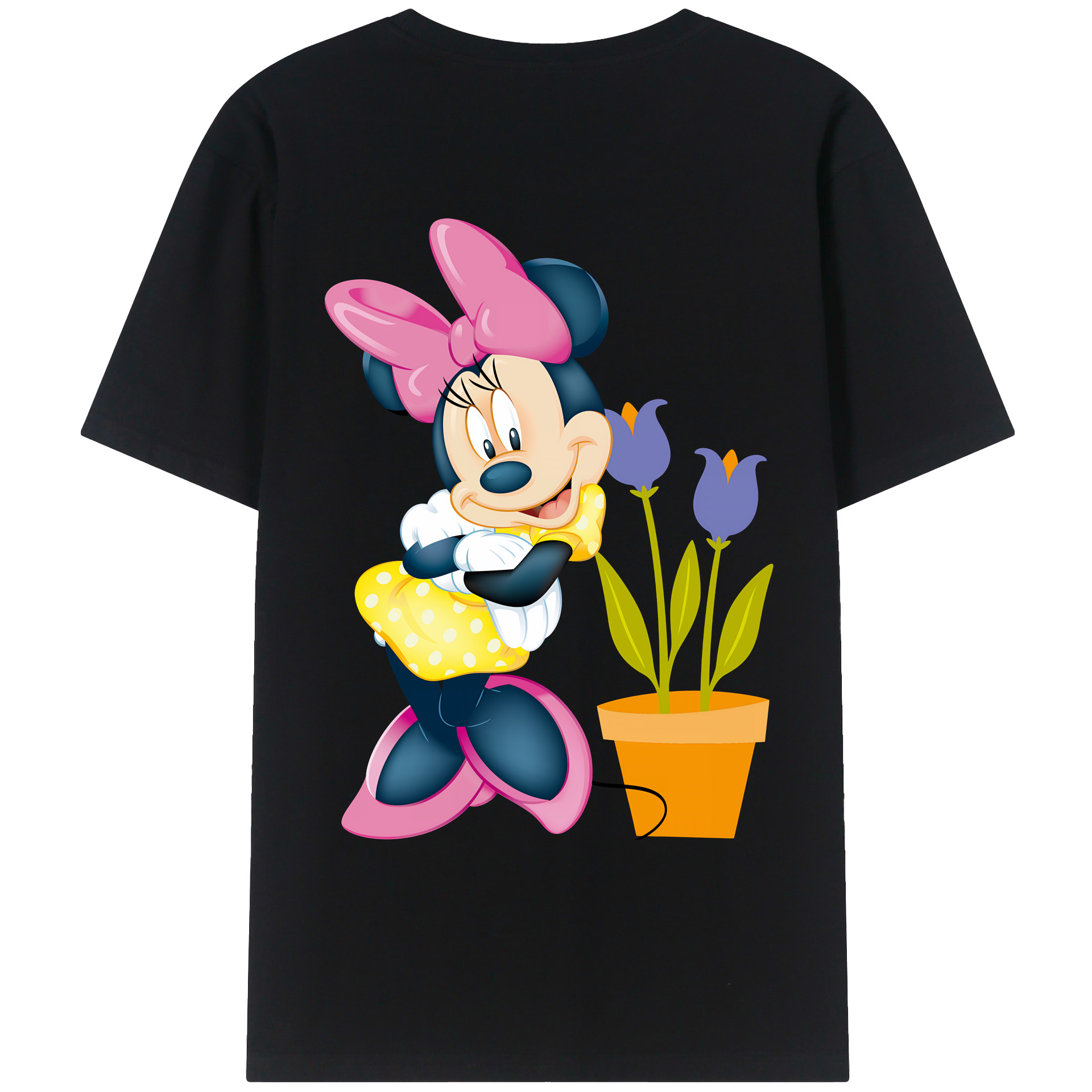 （画像用） ミッキーマウス Mickey Mouse 綿100％ メンズ半袖Tシャツ（バックプリント） 通気性