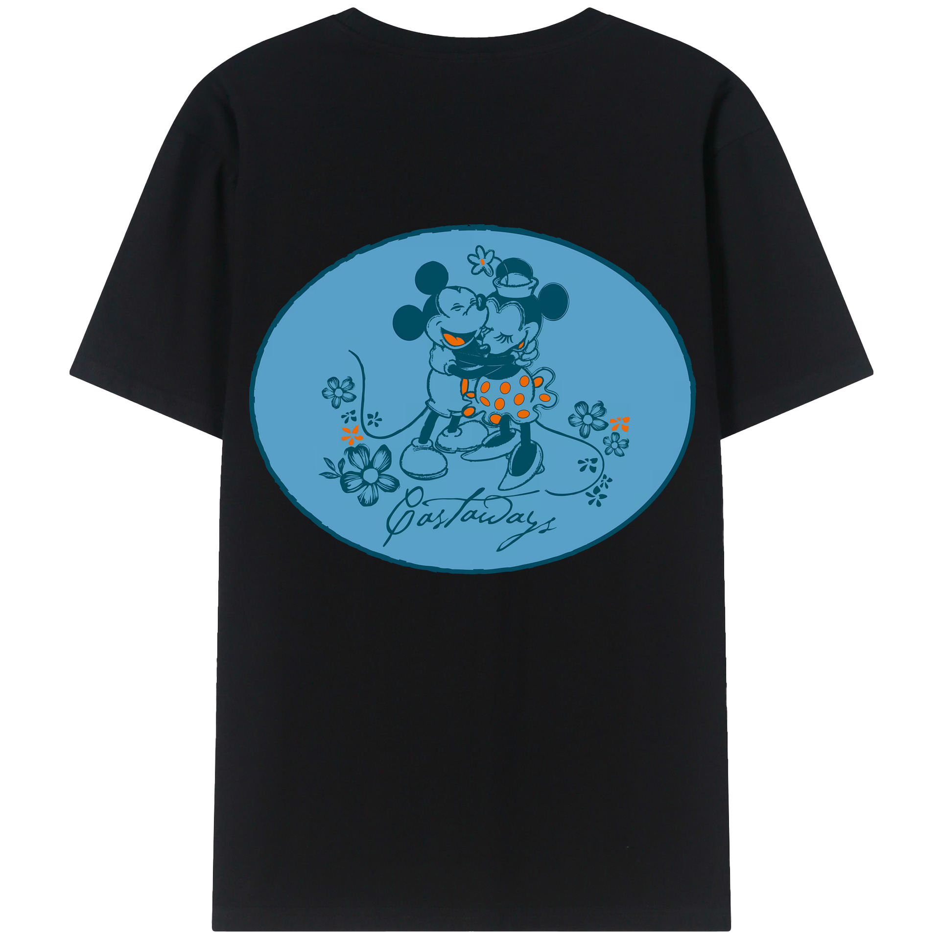 （画像用） ミッキーマウス Mickey Mouse 綿100％ メンズ半袖Tシャツ（バックプリント） 通気性