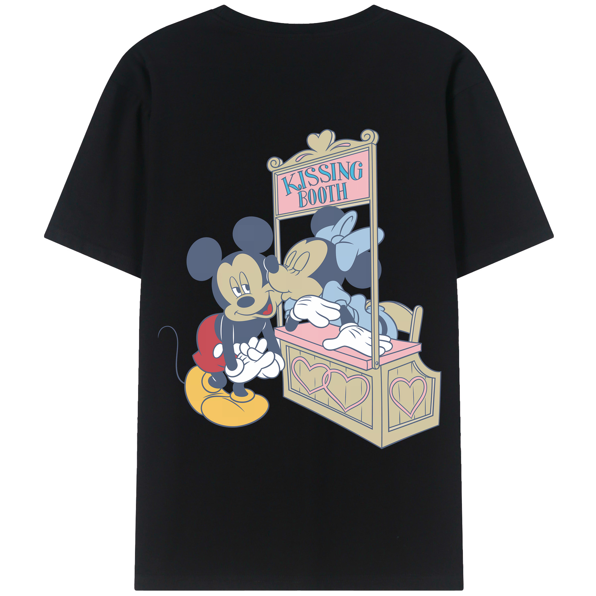 （画像用） ミッキーマウス Mickey Mouse 綿100％ メンズ半袖Tシャツ（バックプリント） 通気性