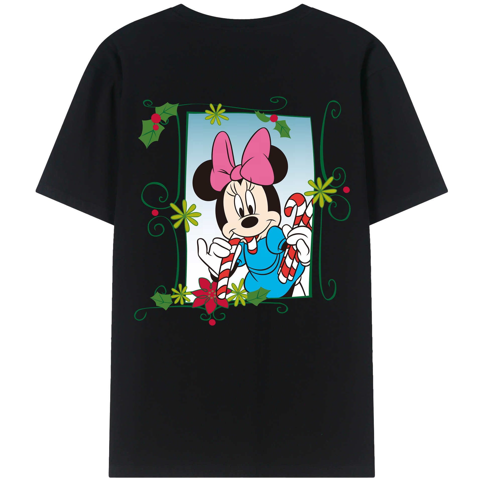 ミッキーマウス Mickey Mouse 綿100％ メンズ半袖Tシャツ（バックプリント） 通気性