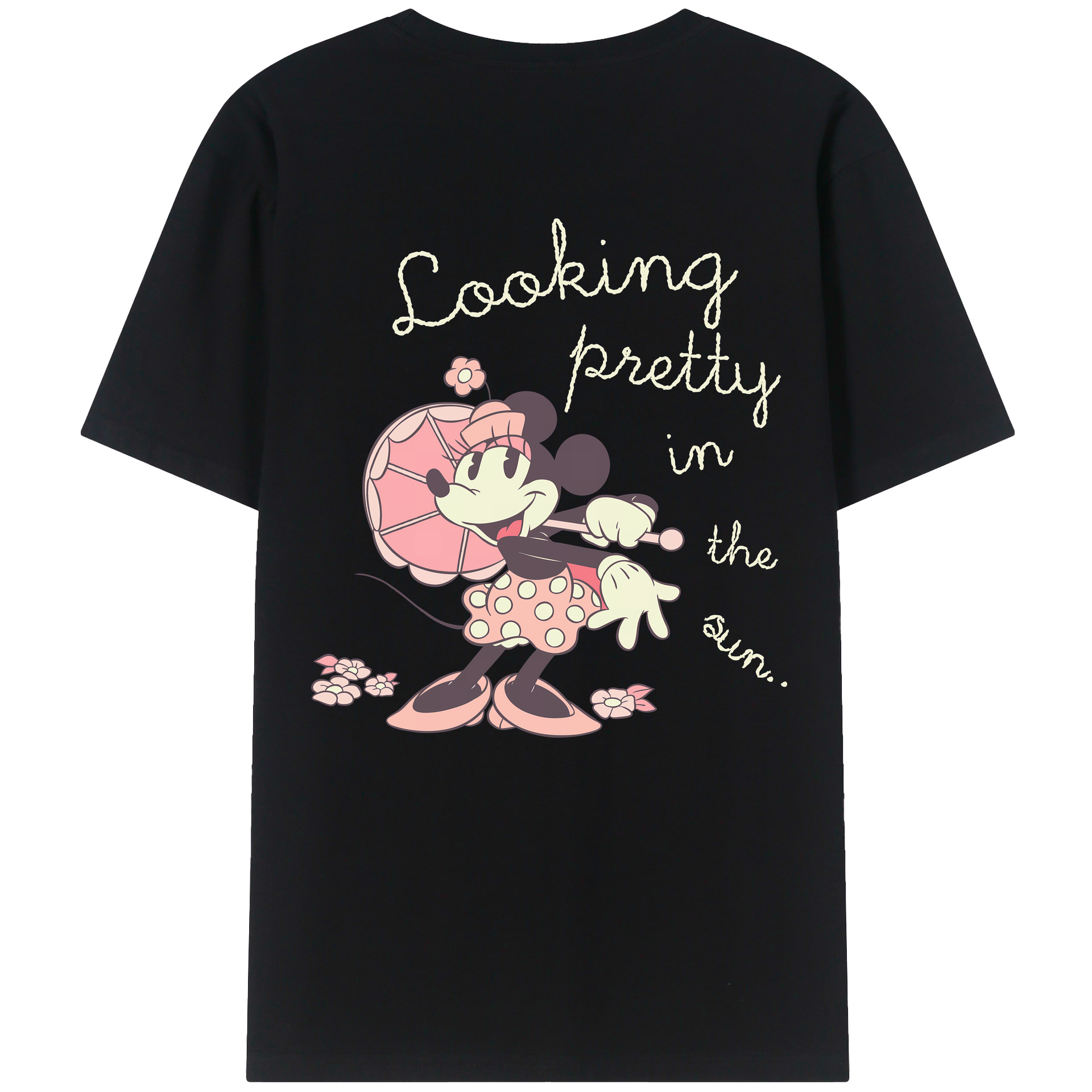ミッキーマウス Mickey Mouse 綿100％ メンズ半袖Tシャツ（バックプリント） 通気性