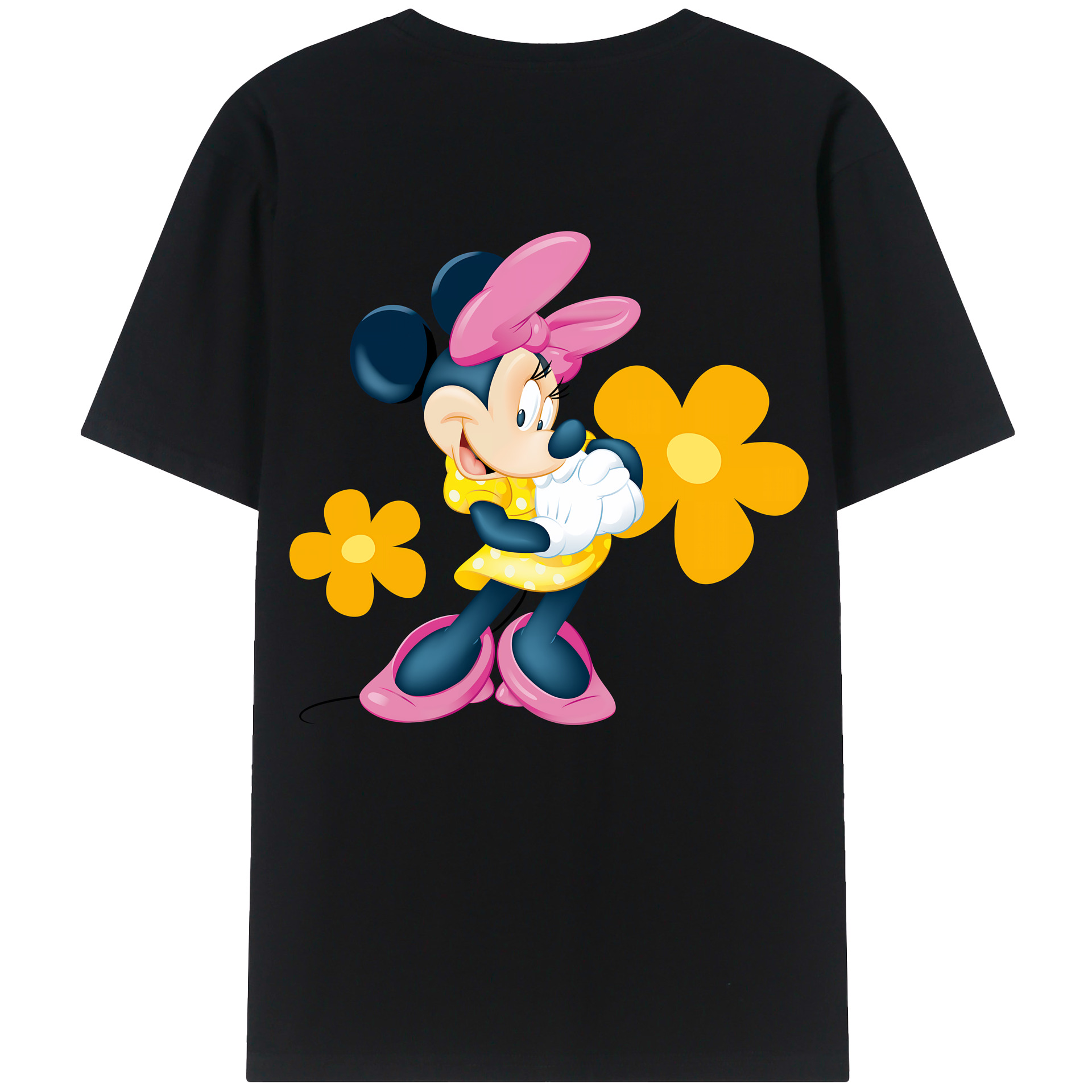 ミッキーマウス Mickey Mouse 綿100％ メンズ半袖Tシャツ（バックプリント） 通気性