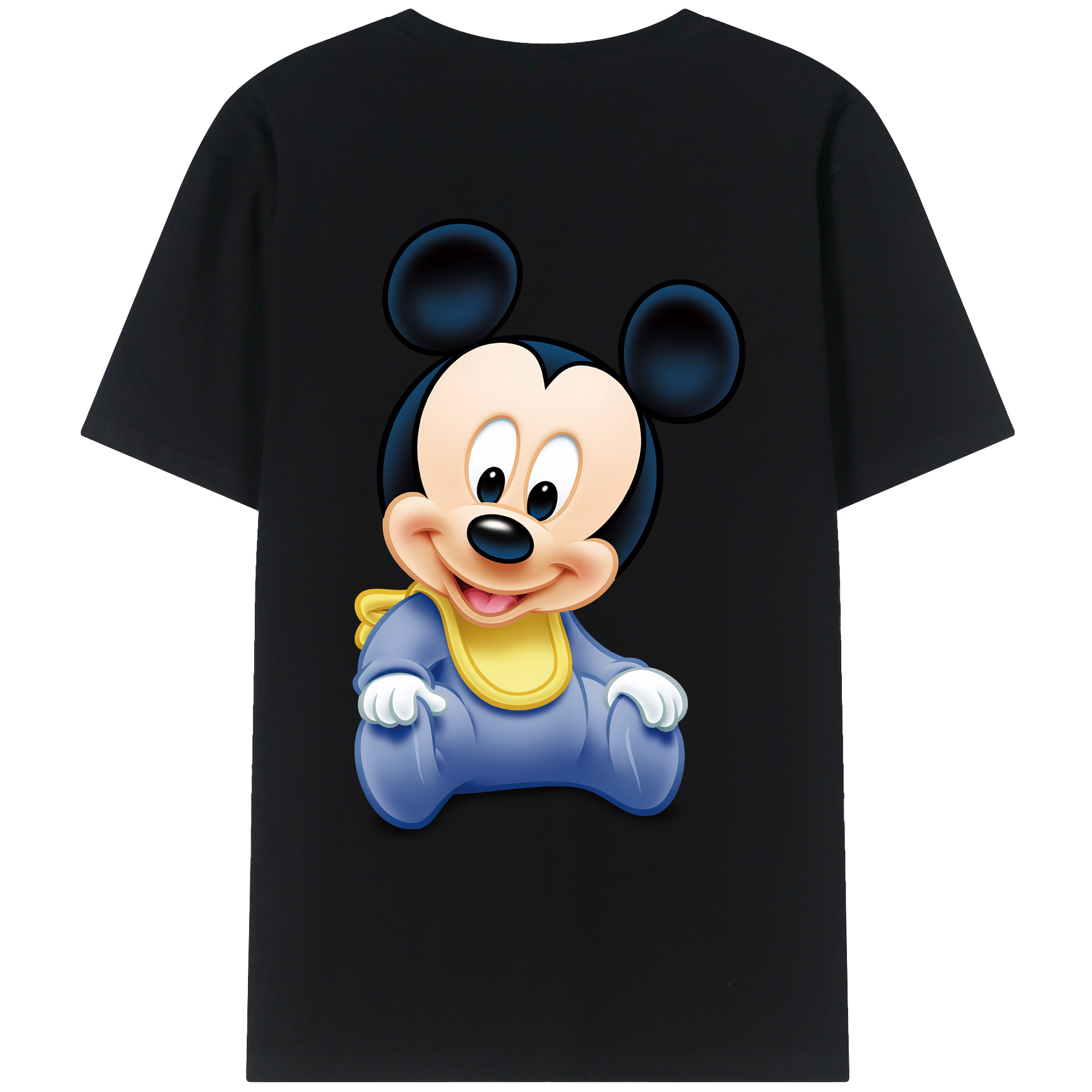 （画像用） ミッキーマウス Mickey Mouse 綿100％ メンズ半袖Tシャツ（バックプリント） 通気性