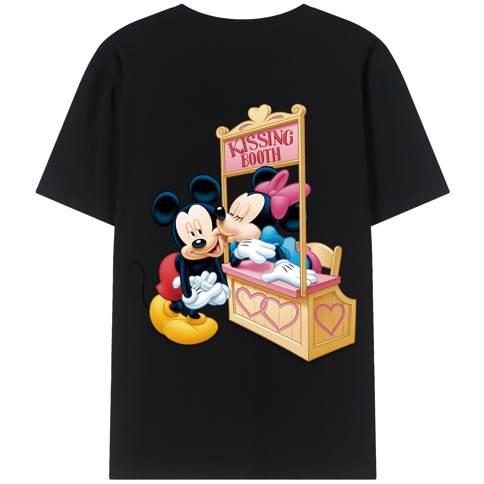 （画像用） ミッキーマウス Mickey Mouse 綿100％ メンズ半袖Tシャツ（バックプリント） 通気性
