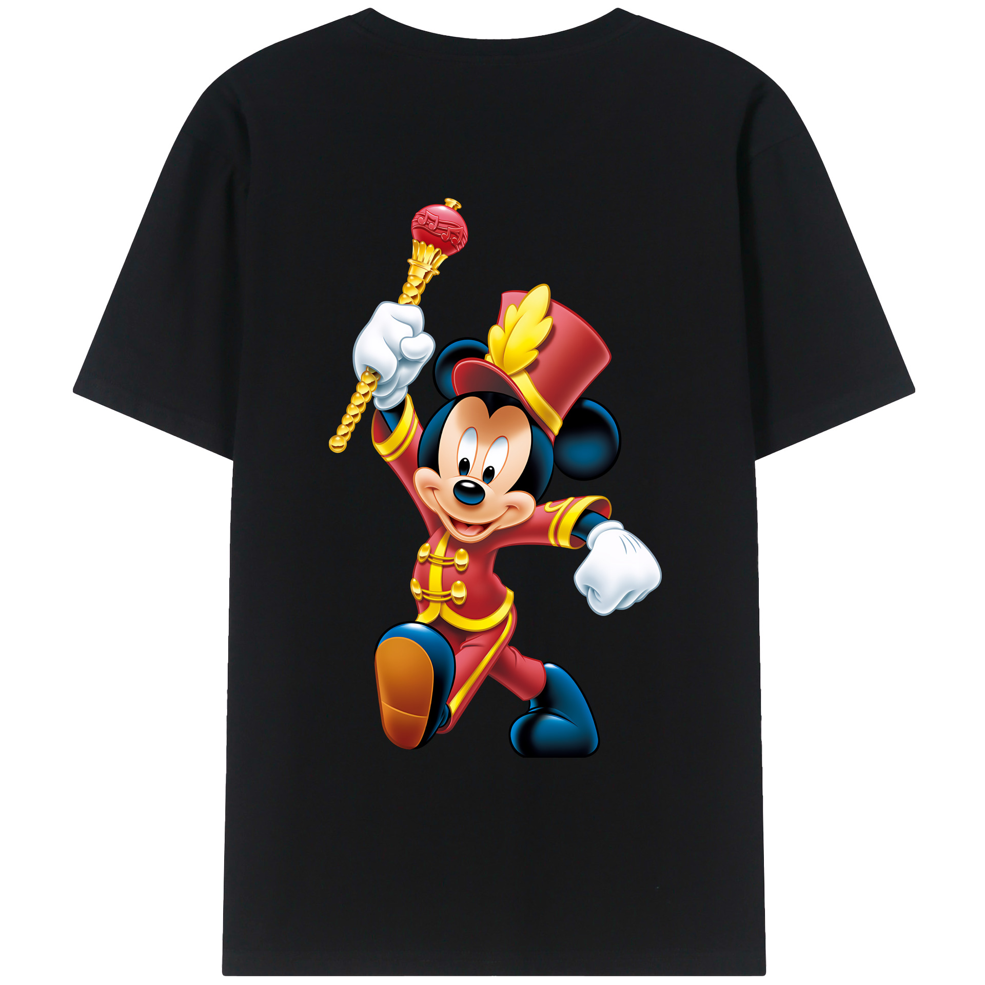 （画像用） ミッキーマウス Mickey Mouse 綿100％ メンズ半袖Tシャツ（バックプリント） 通気性