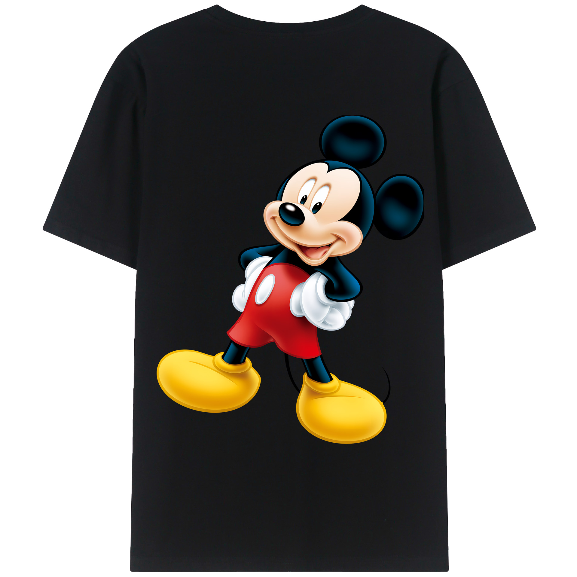 （画像用） ミッキーマウス Mickey Mouse 綿100％ メンズ半袖Tシャツ（バックプリント） 通気性