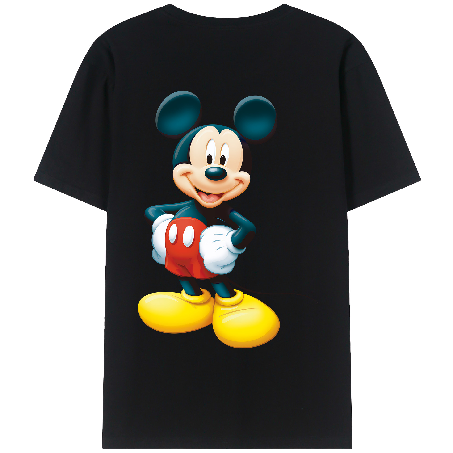 （画像用） ミッキーマウス Mickey Mouse 綿100％ メンズ半袖Tシャツ（バックプリント） 通気性