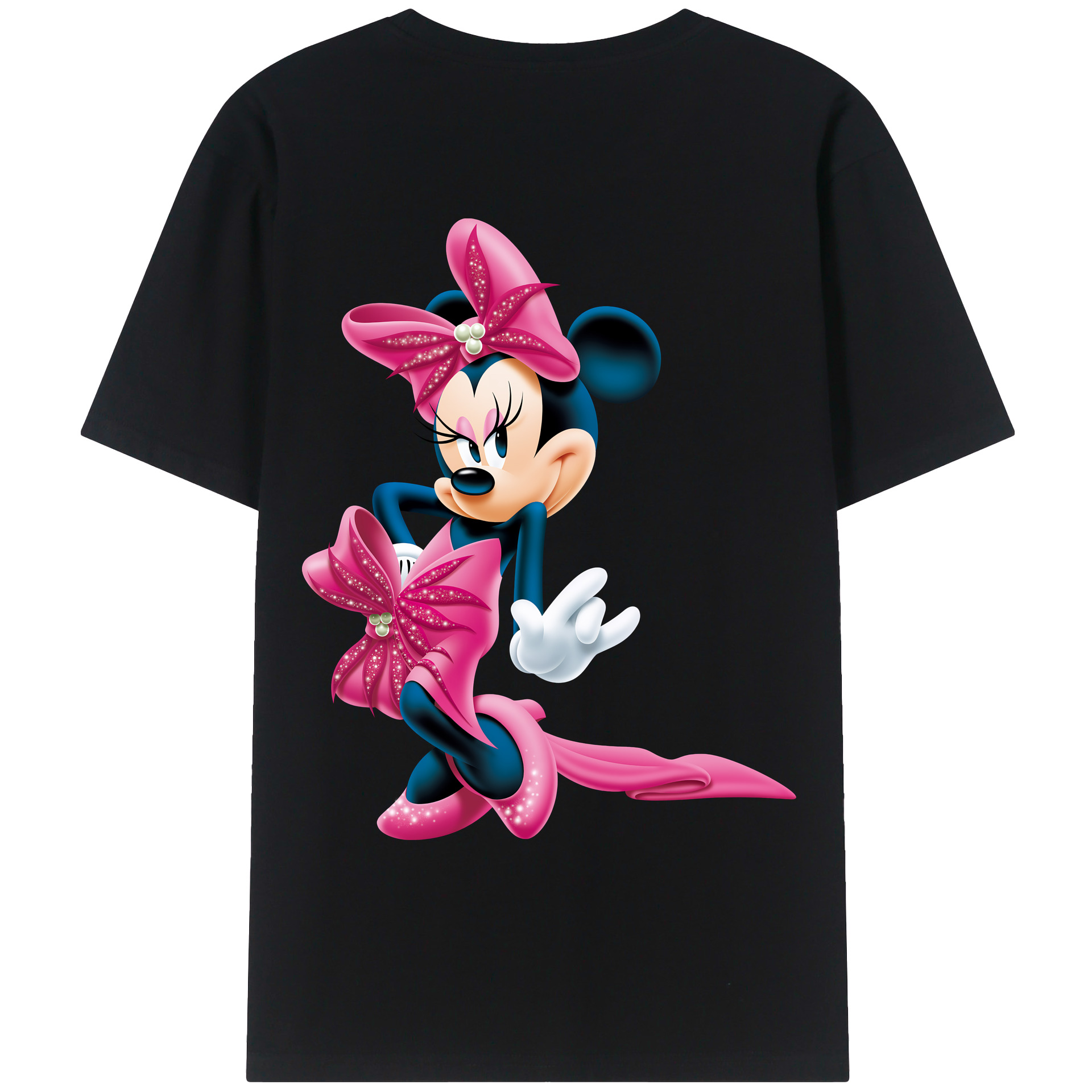 （画像用） ミッキーマウス Mickey Mouse 綿100％ メンズ半袖Tシャツ（バックプリント） 通気性