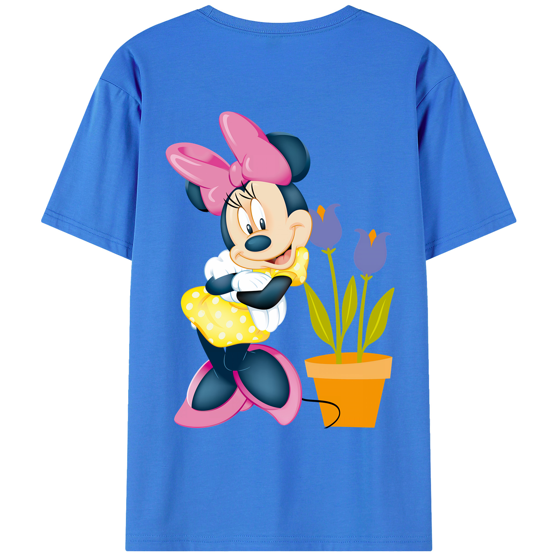 （画像用） ミッキーマウス Mickey Mouse 綿100％ メンズ半袖Tシャツ（バックプリント） 通気性