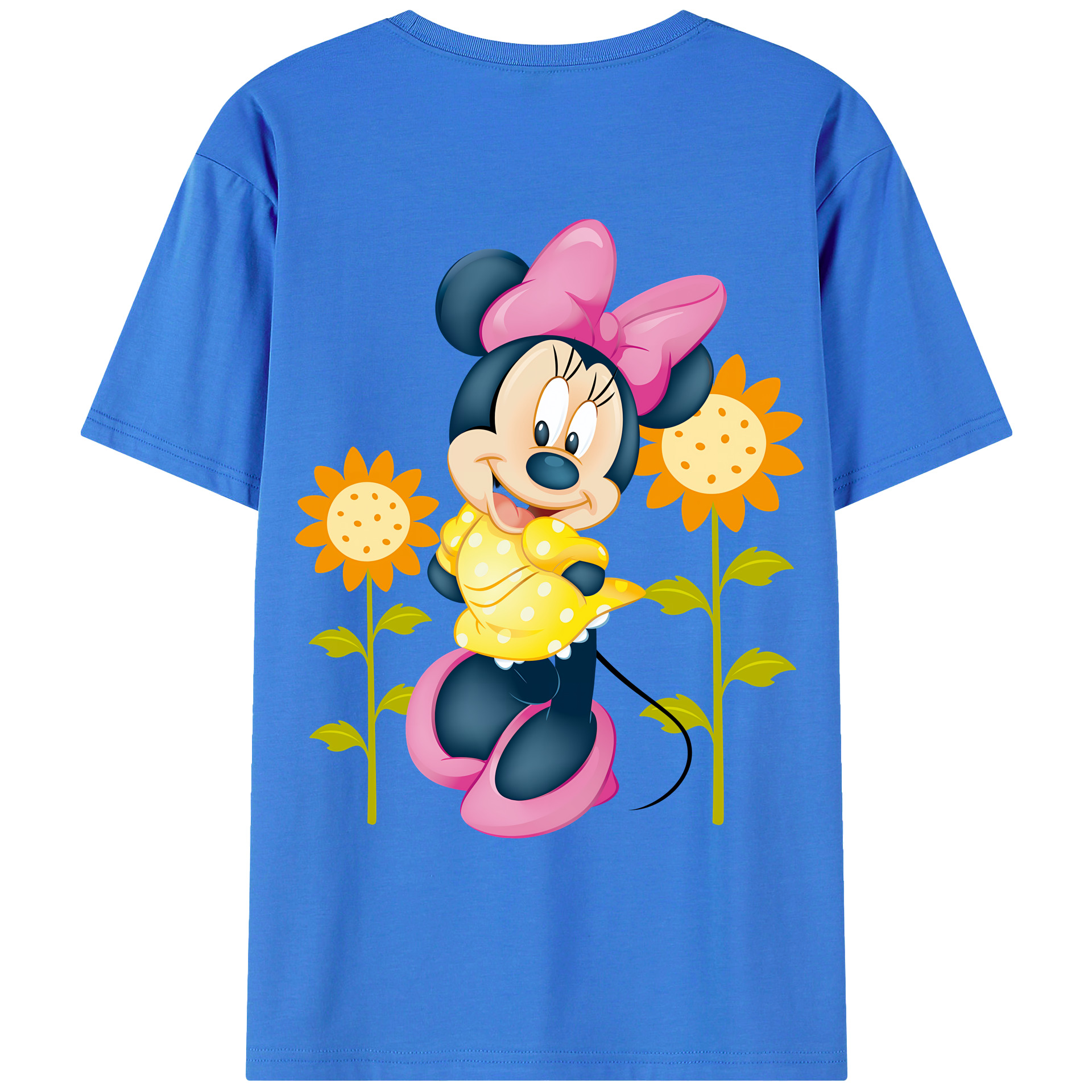 （画像用） ミッキーマウス Mickey Mouse 綿100％ メンズ半袖Tシャツ（バックプリント） 通気性
