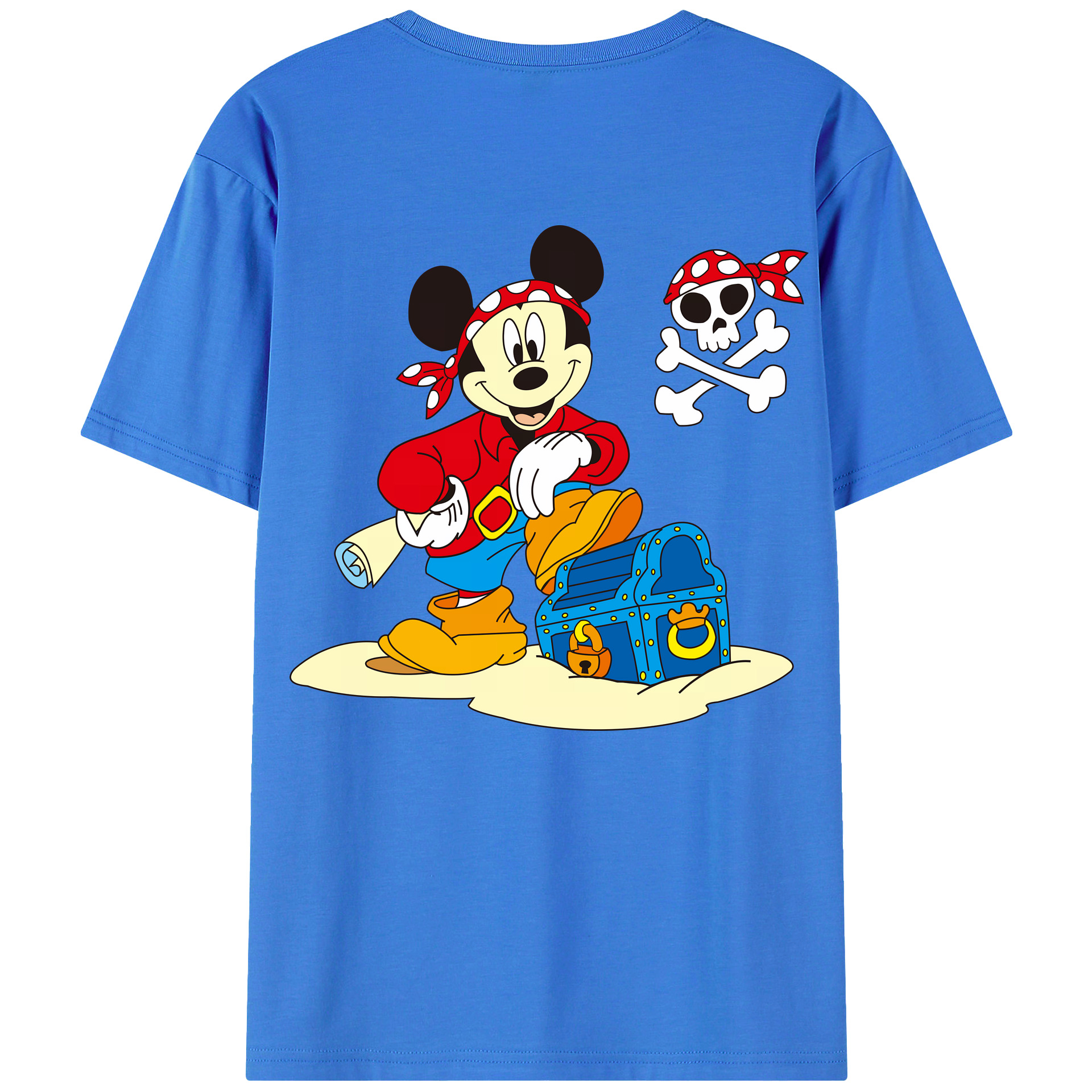（画像用） ミッキーマウス Mickey Mouse 綿100％ メンズ半袖Tシャツ（バックプリント） 通気性