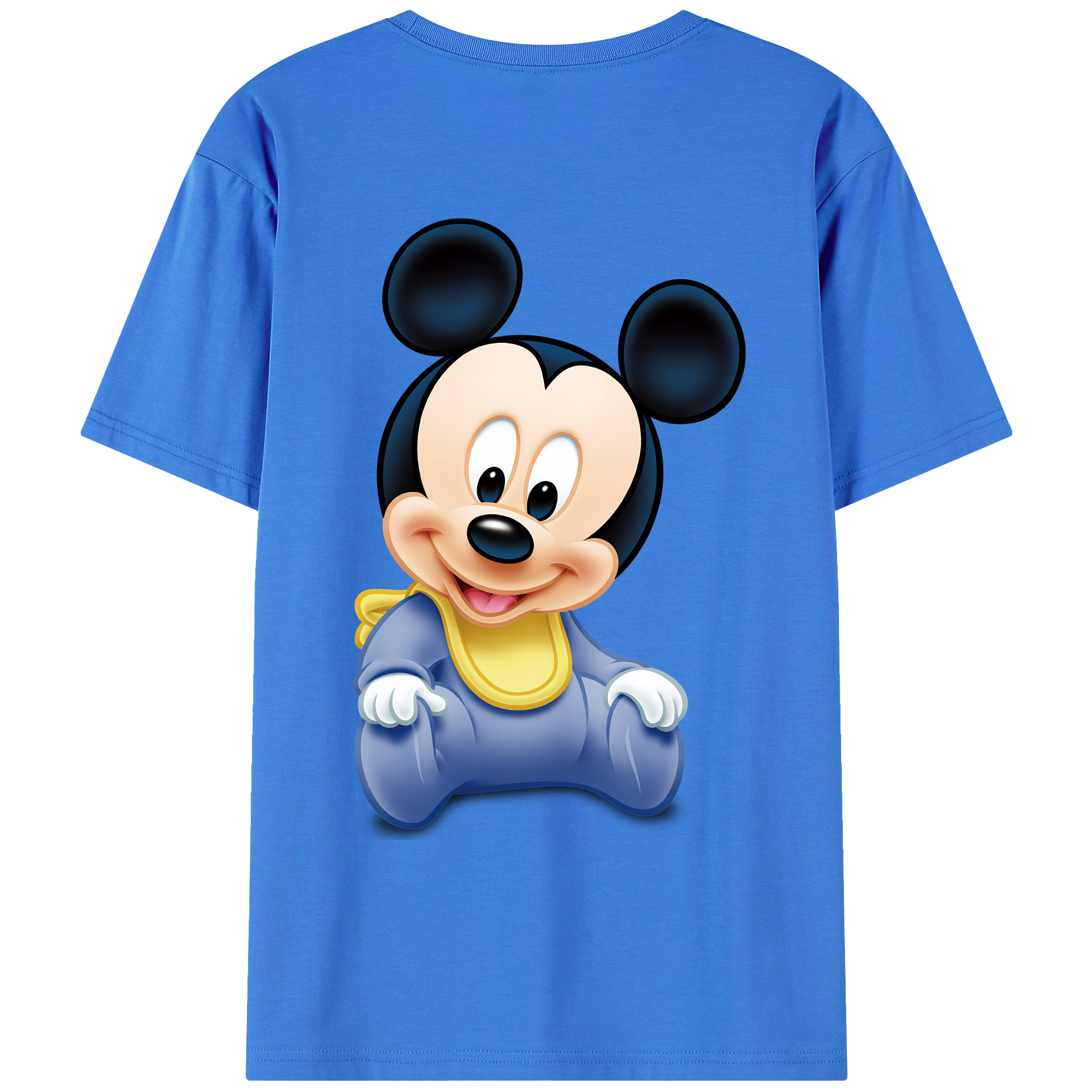 （画像用） ミッキーマウス Mickey Mouse 綿100％ メンズ半袖Tシャツ（バックプリント） 通気性