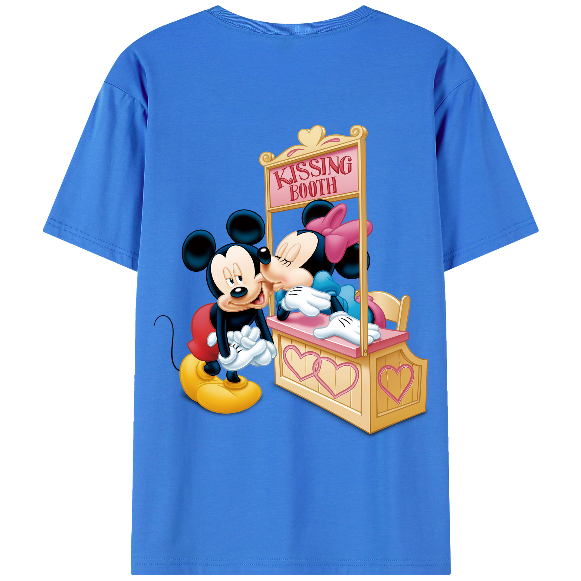 （画像用） ミッキーマウス Mickey Mouse 綿100％ メンズ半袖Tシャツ（バックプリント） 通気性