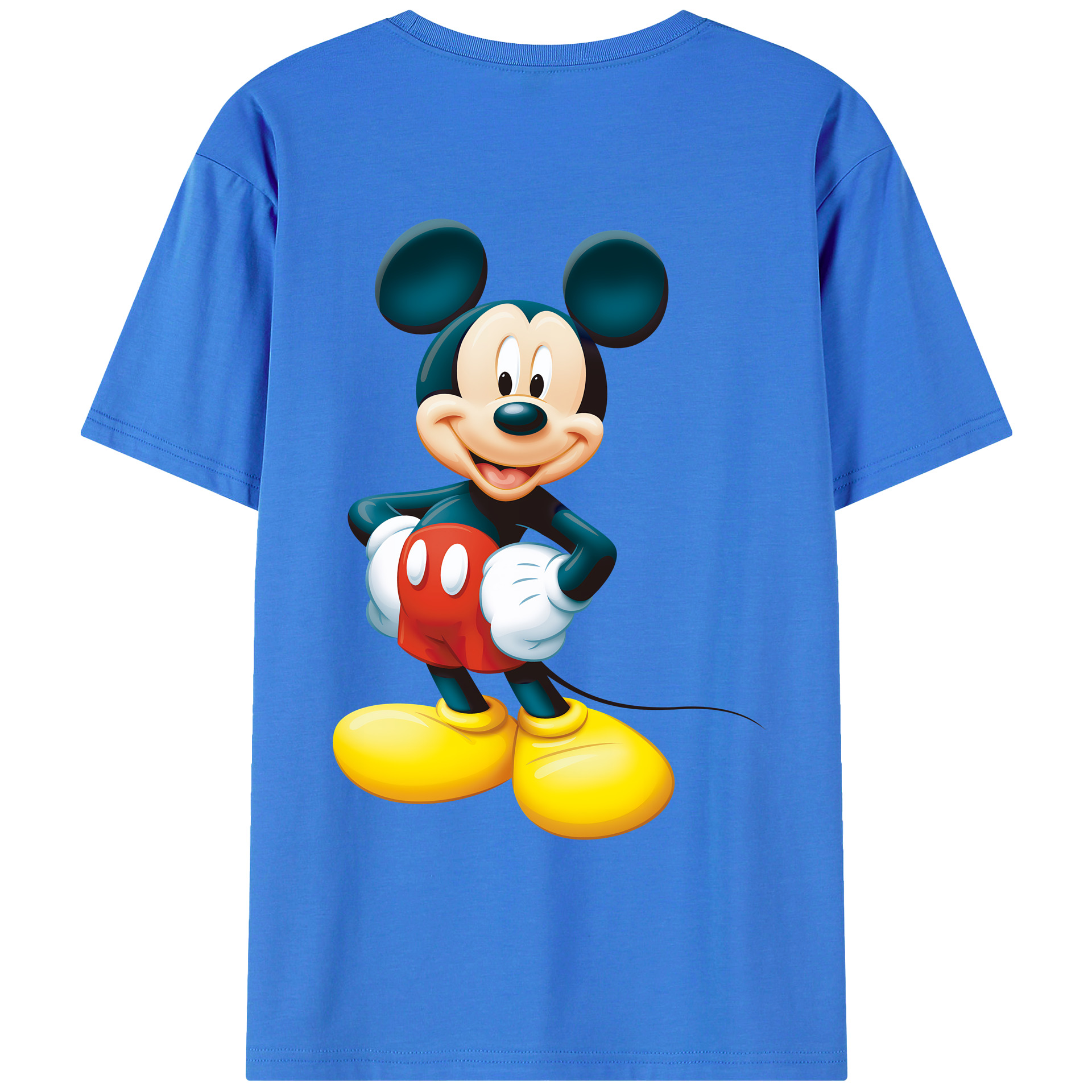 （画像用） ミッキーマウス Mickey Mouse 綿100％ メンズ半袖Tシャツ（バックプリント） 通気性