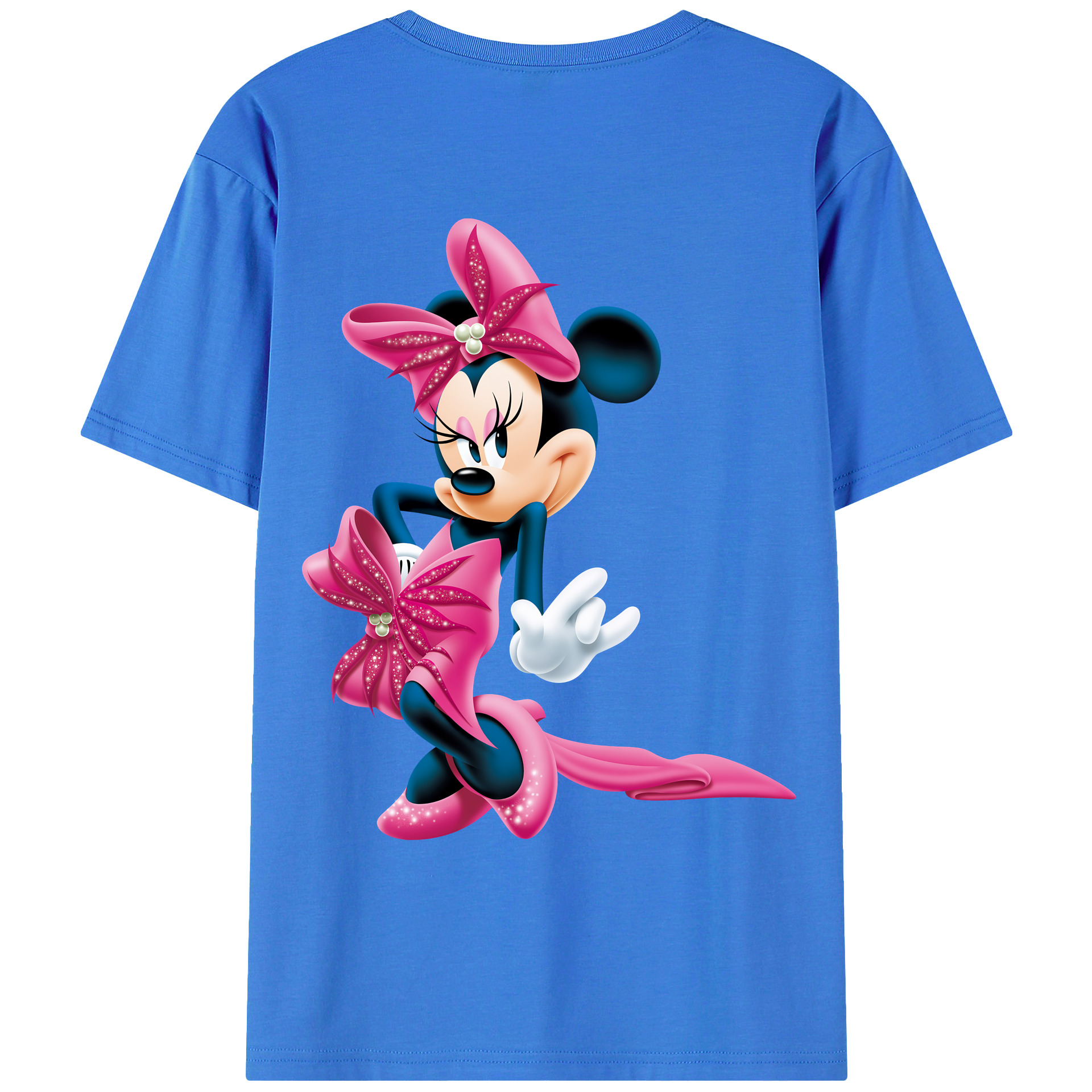 （画像用） ミッキーマウス Mickey Mouse 綿100％ メンズ半袖Tシャツ（バックプリント） 通気性