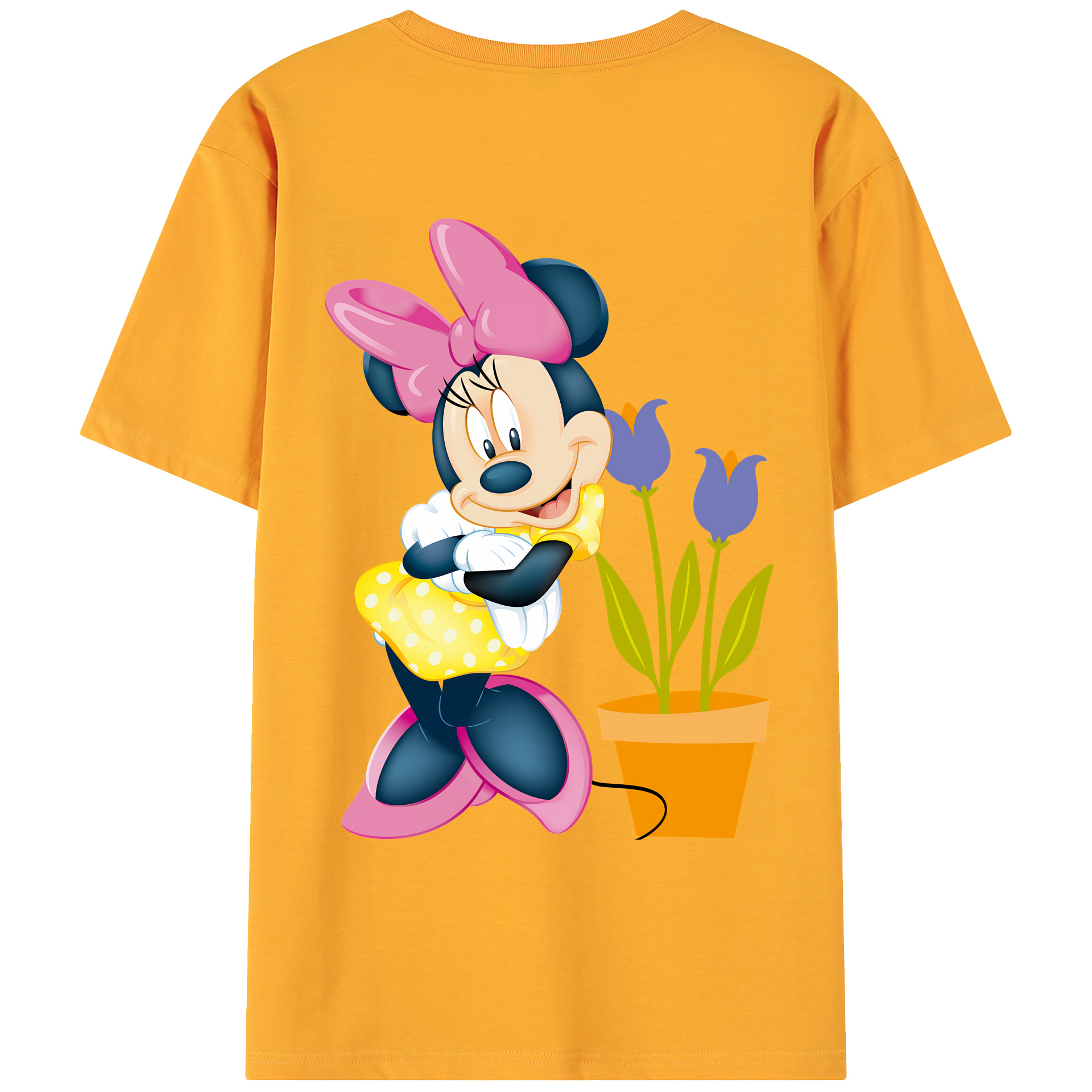 （画像用） ミッキーマウス Mickey Mouse 綿100％ メンズ半袖Tシャツ（バックプリント） 通気性