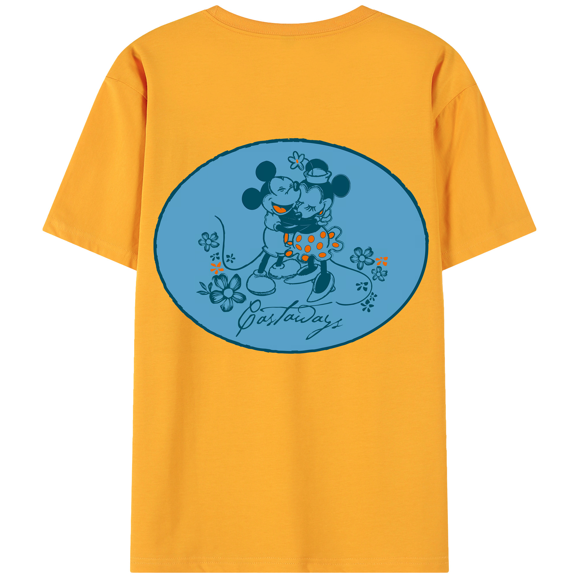 （画像用） ミッキーマウス Mickey Mouse 綿100％ メンズ半袖Tシャツ（バックプリント） 通気性