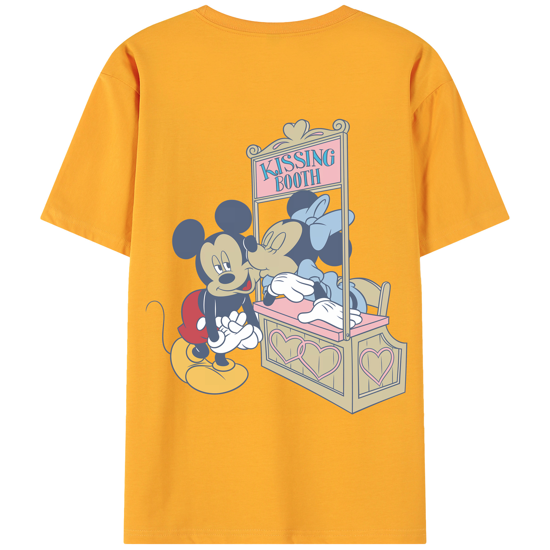 （画像用） ミッキーマウス Mickey Mouse 綿100％ メンズ半袖Tシャツ（バックプリント） 通気性